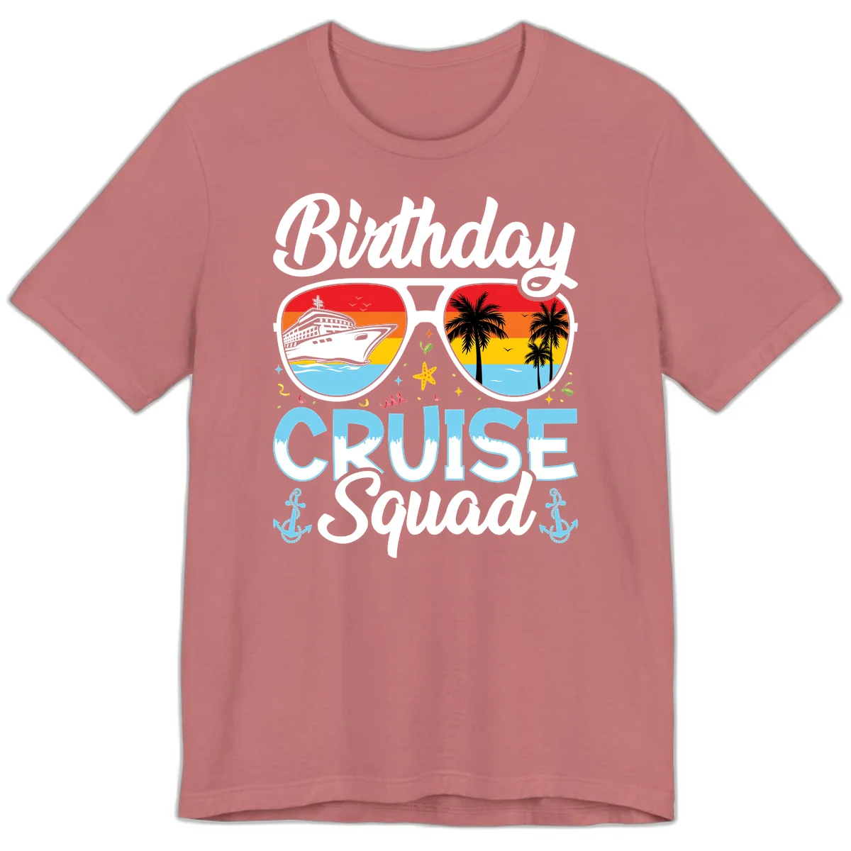 Birthday Cruise Squad Sunglasses Premium T-Shirt in Mauve