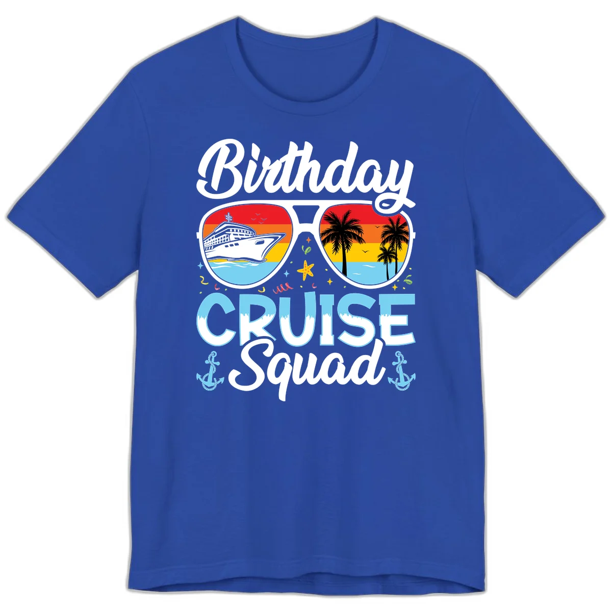 Birthday Cruise Squad Sunglasses Premium T-Shirt in True Royal