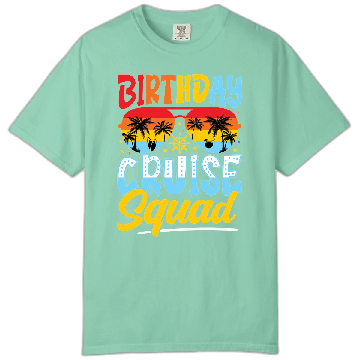 Birthday Cruise Squad Comfort Color Tee in Island Reef