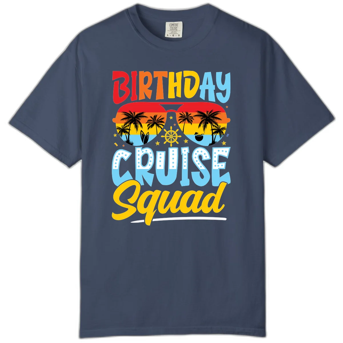 Birthday Cruise Squad Comfort Color Tee in Midnight