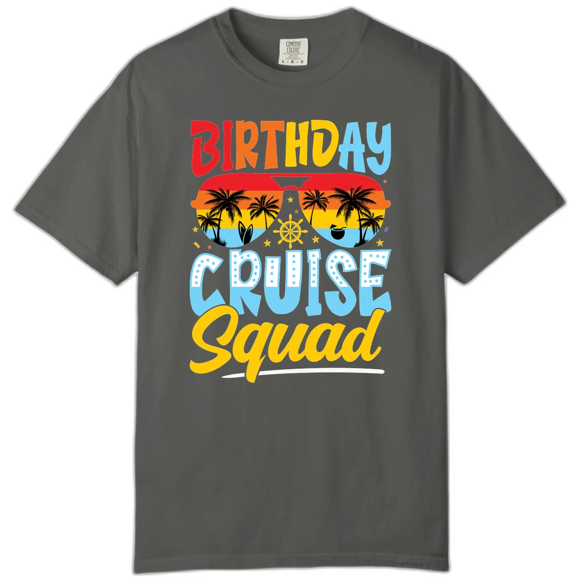 Birthday Cruise Squad Comfort Color Tee in Pepper