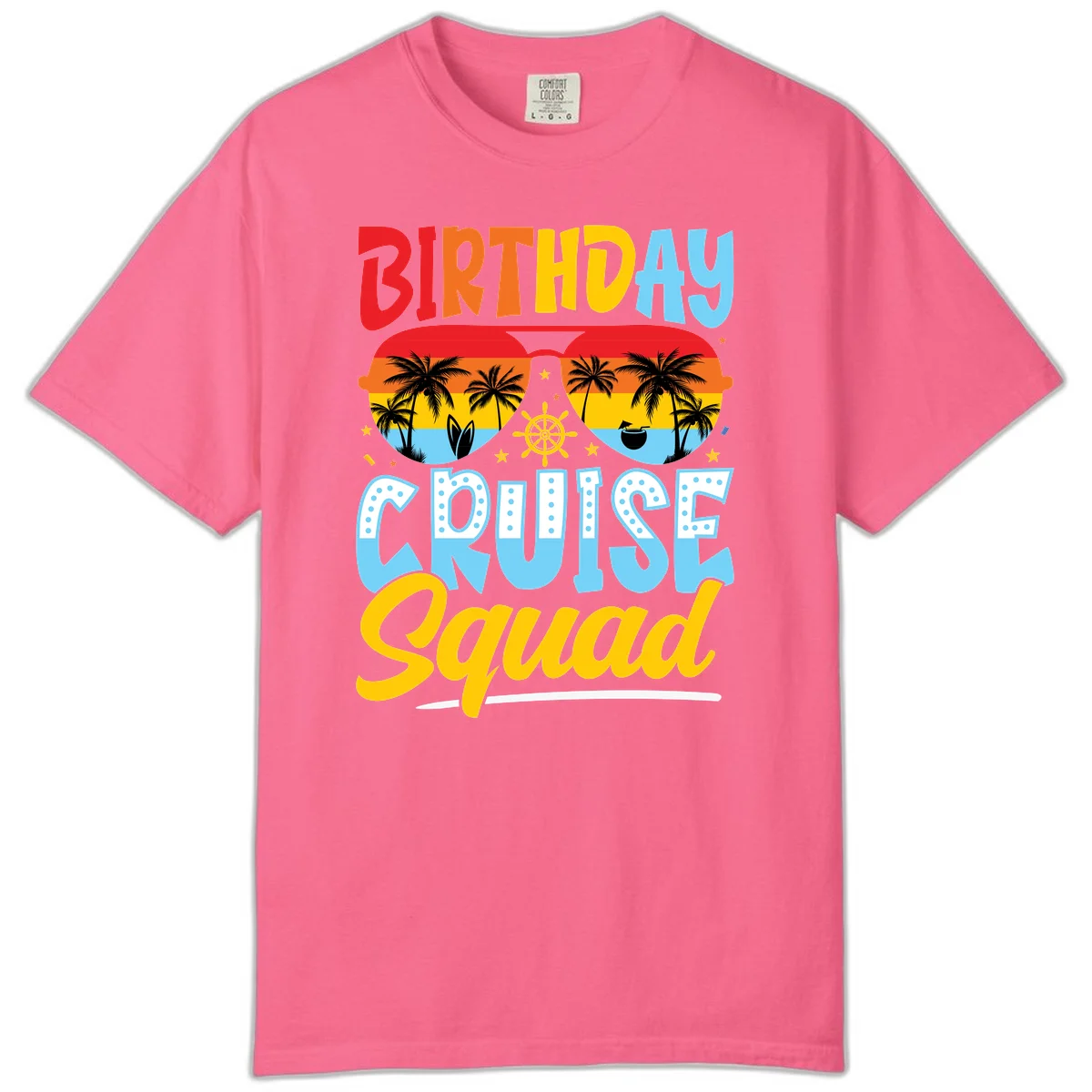 Birthday Cruise Squad Comfort Color Tee in Crunchberry