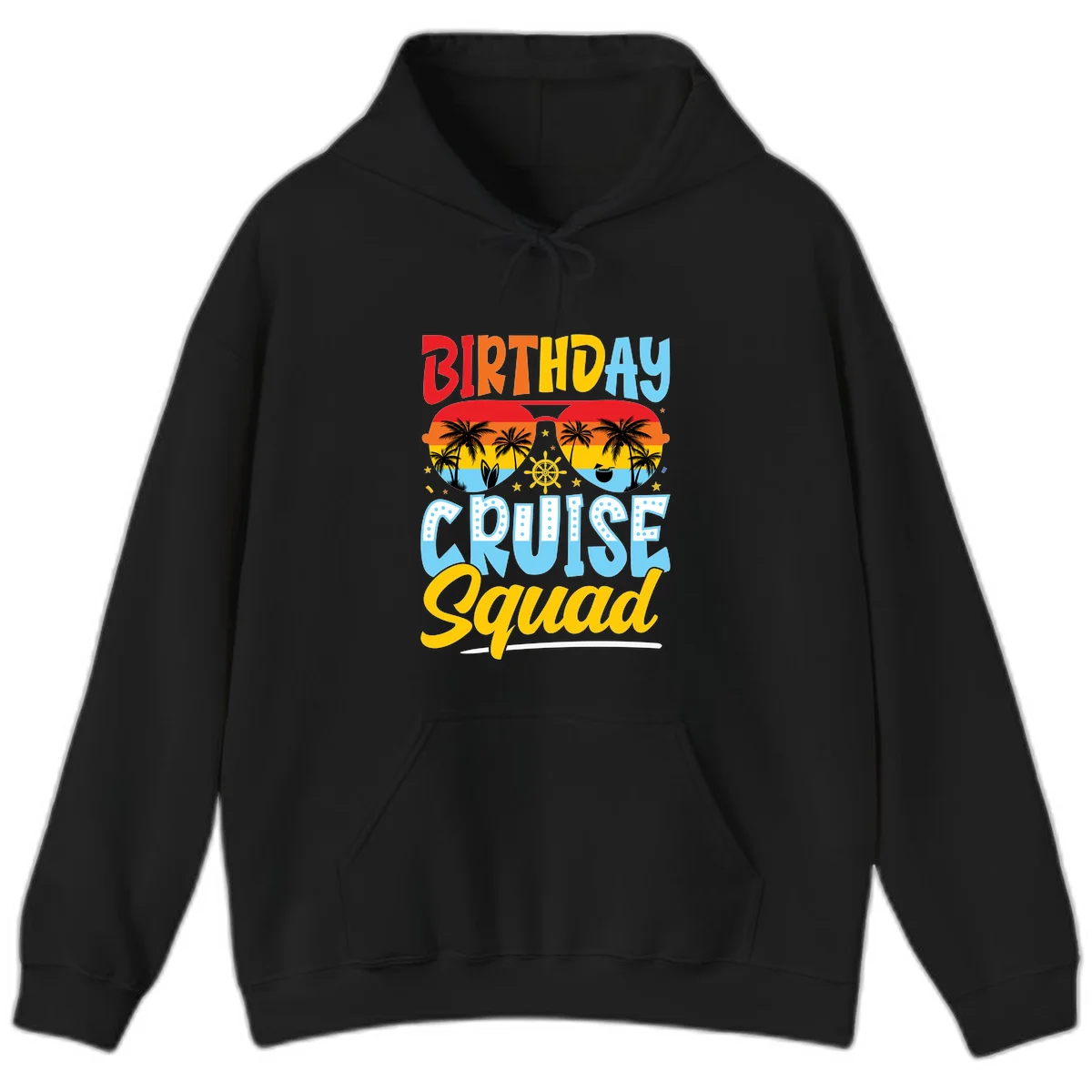 Birthday Cruise Squad Hoodie in Black