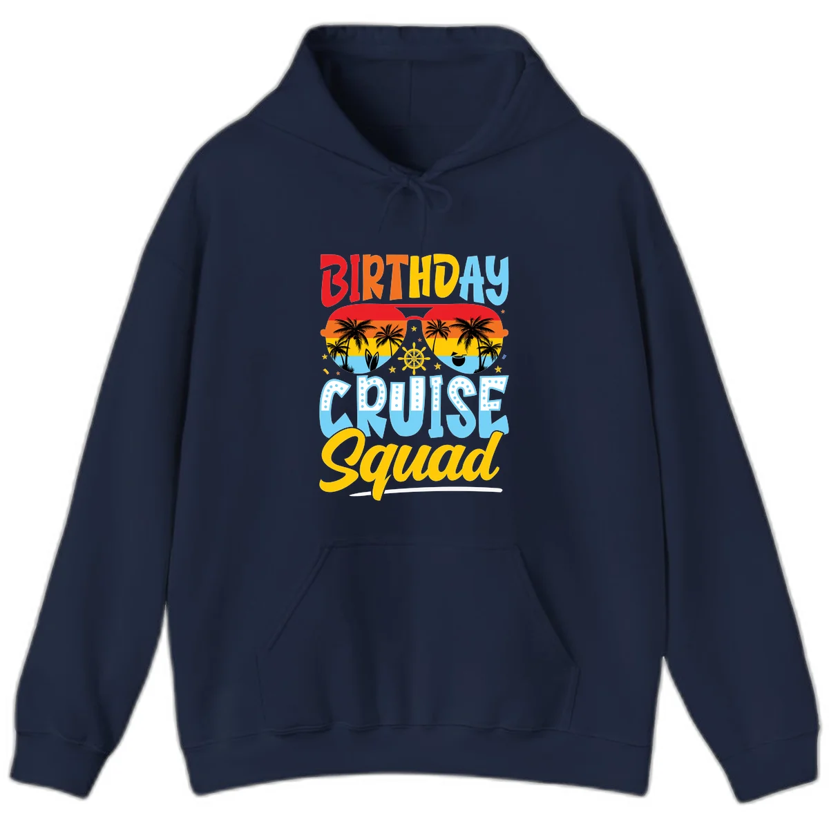 Birthday Cruise Squad Hoodie in Navy