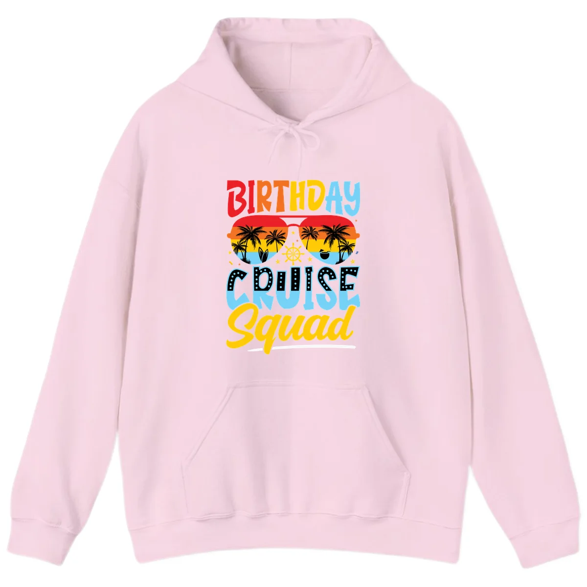 Birthday Cruise Squad Hoodie in Light Pink