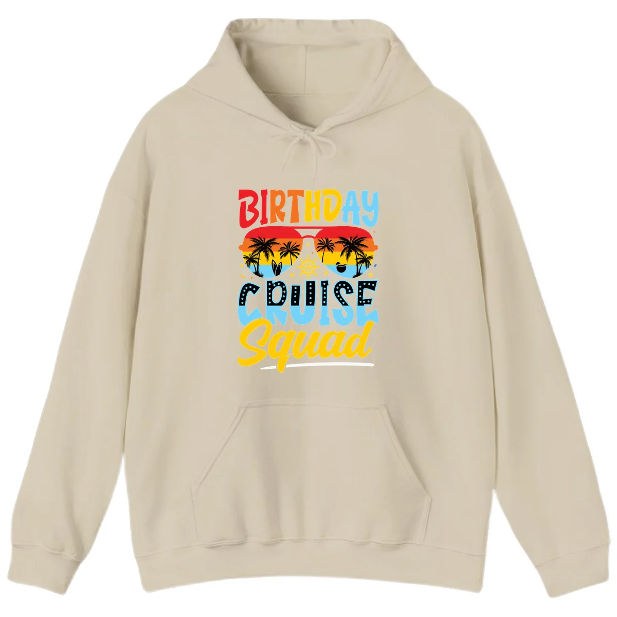 Birthday Cruise Squad Hoodie in Sand