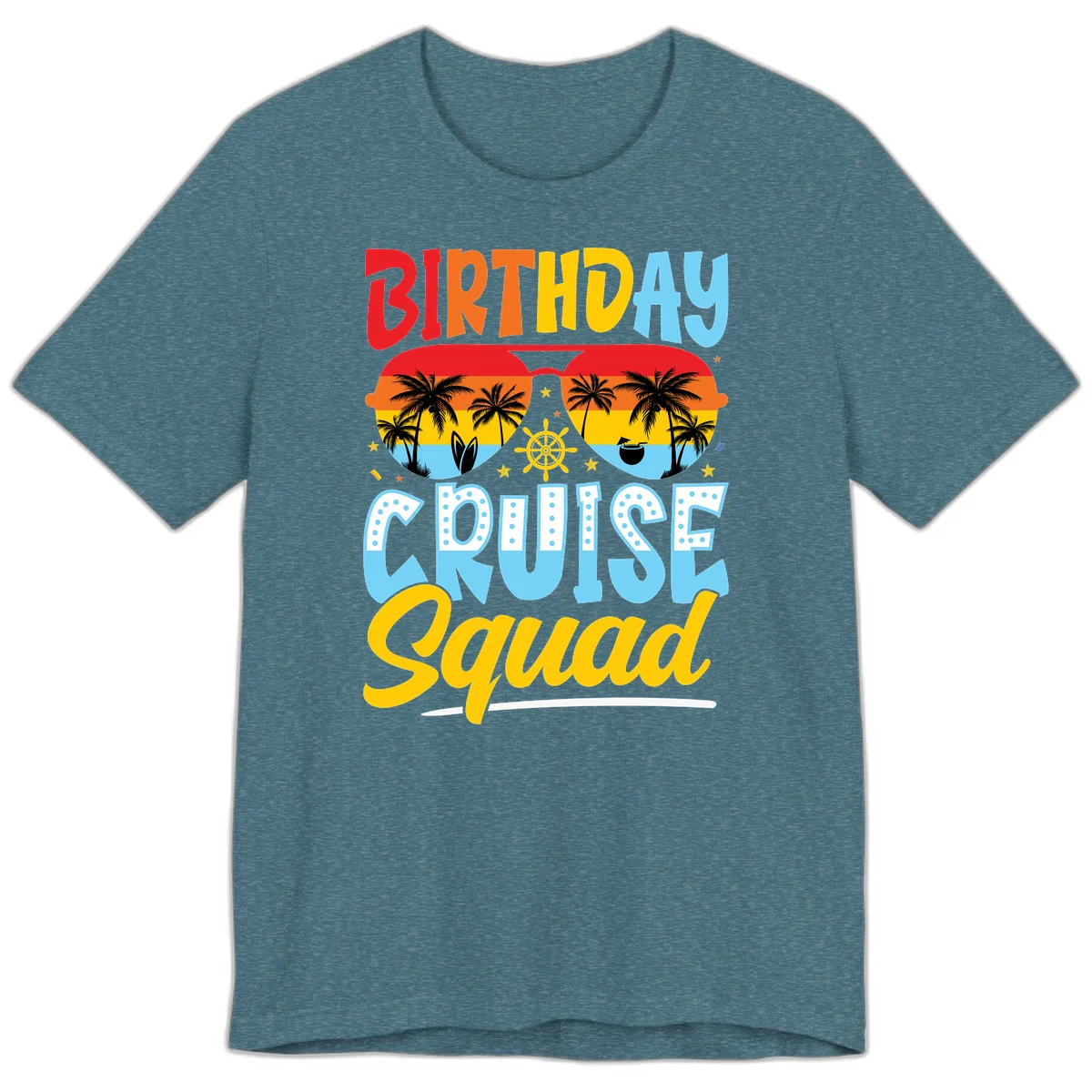 Birthday Cruise Squad Premium T-Shirt in Heather Deep Teal