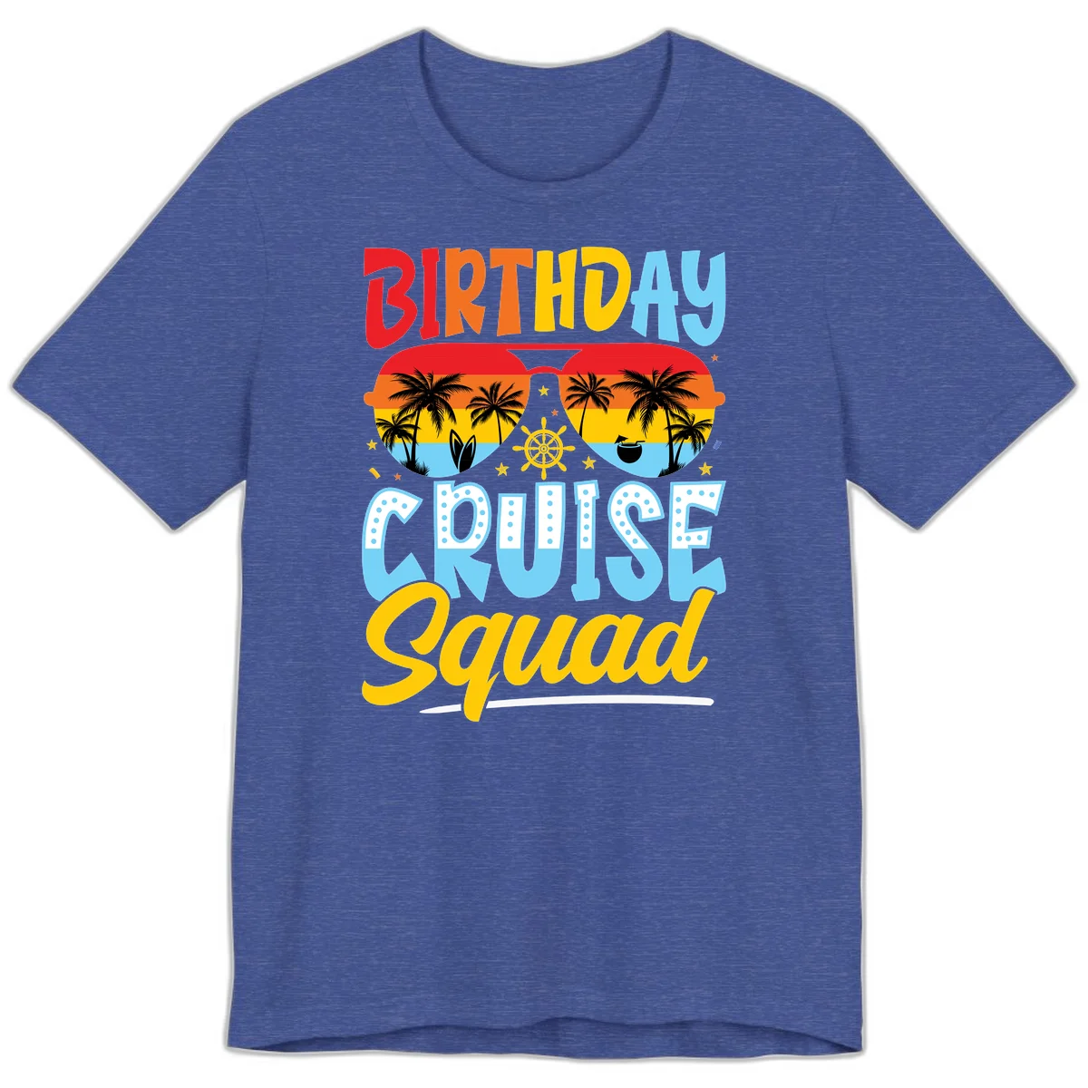 Birthday Cruise Squad Premium T-Shirt in Heather True Royal