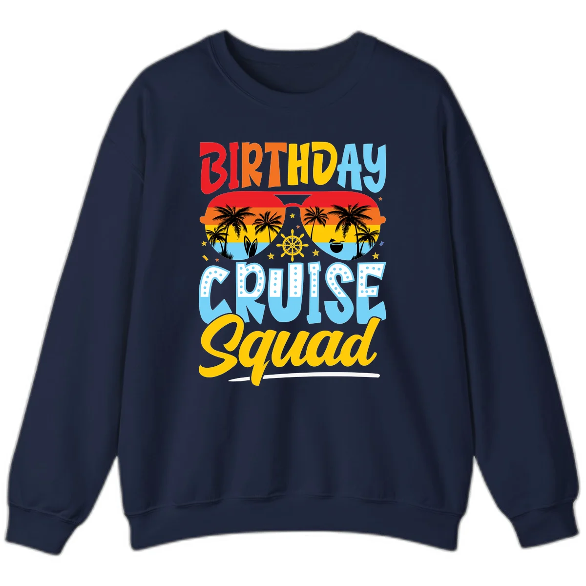 Birthday Cruise Squad Sweatshirt in Navy
