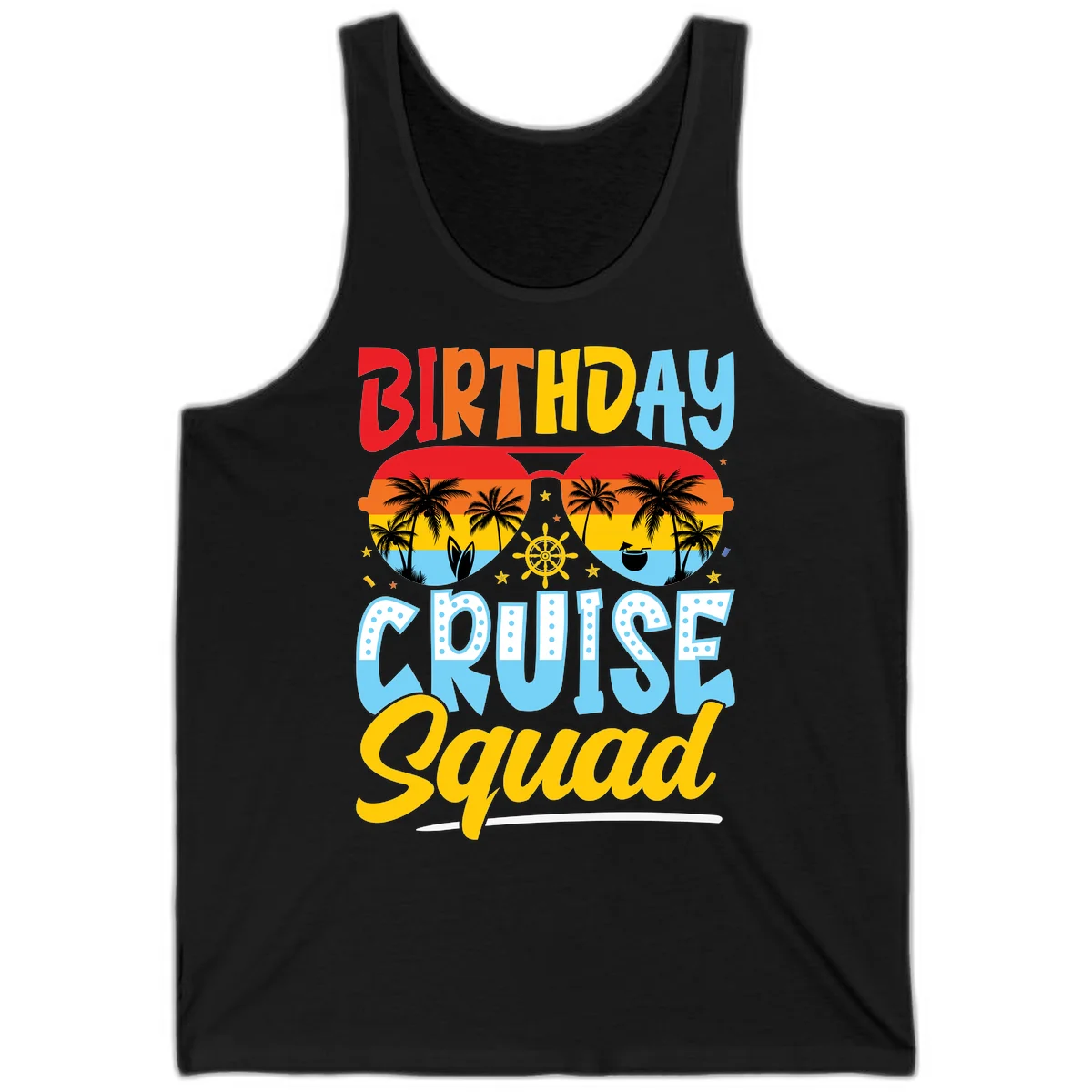 Birthday Cruise Squad Tank in Black