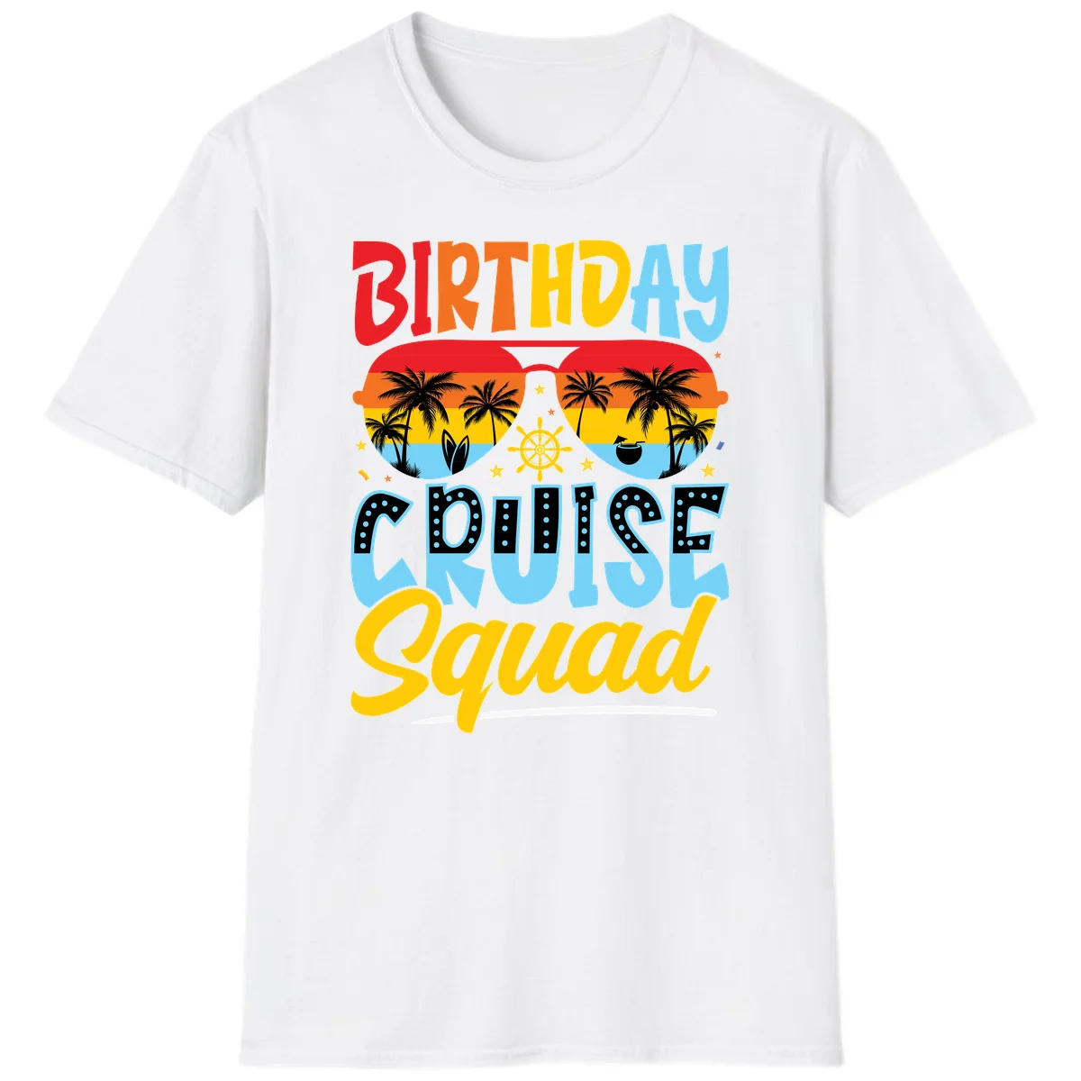 Birthday Cruise Squad T-Shirt in White
