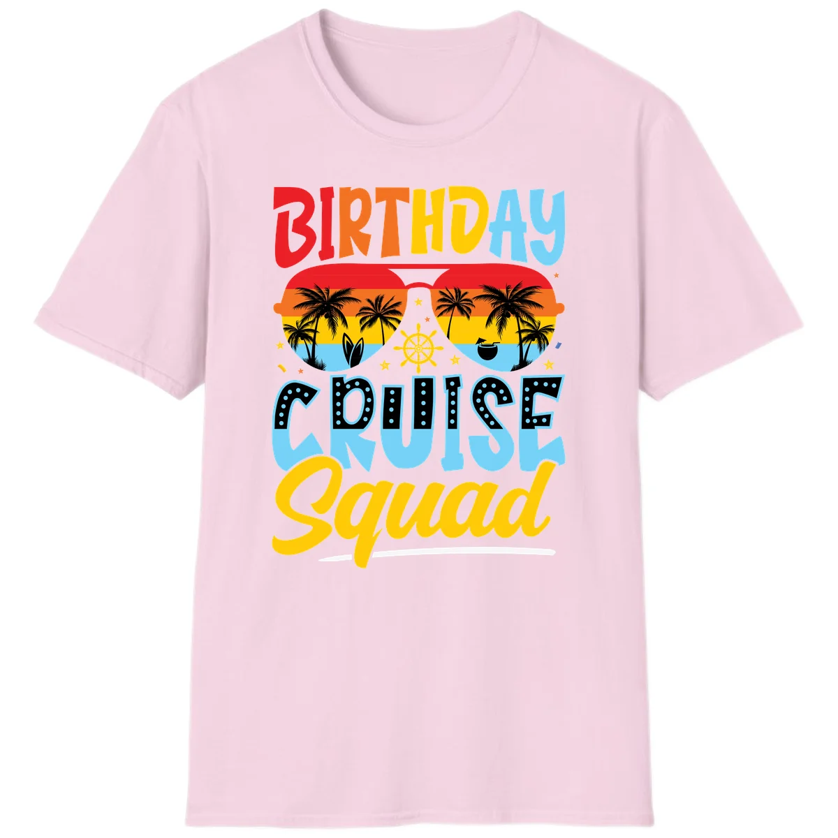 Birthday Cruise Squad T-Shirt in Light Pink