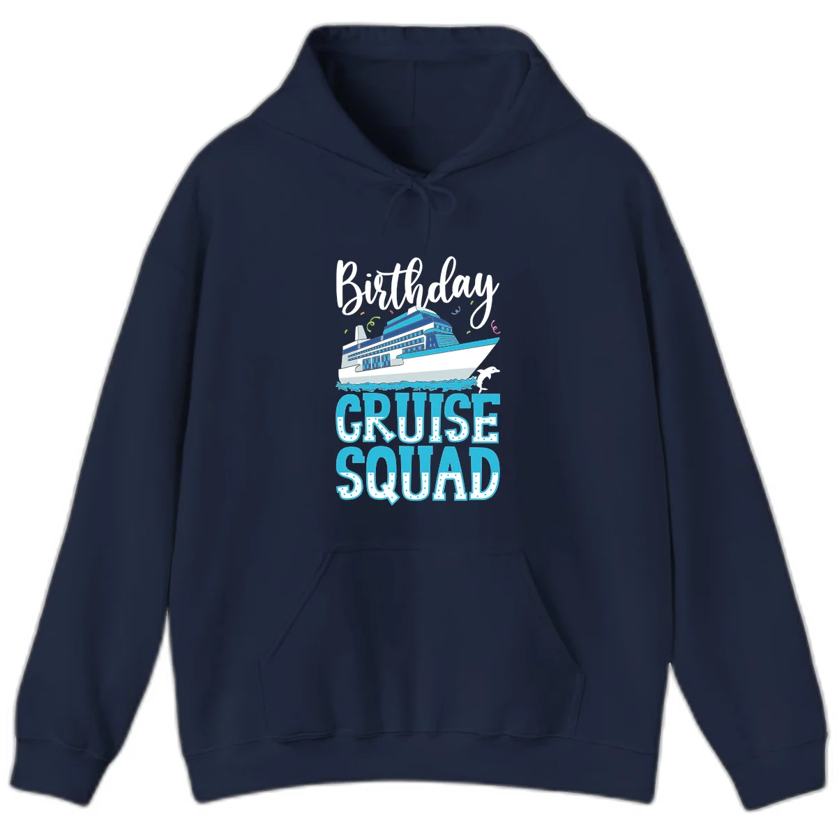 Birthday Cruise Squad Hoodie in Navy