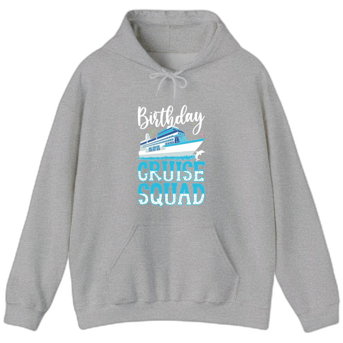 Birthday Cruise Squad Hoodie in Sport Grey