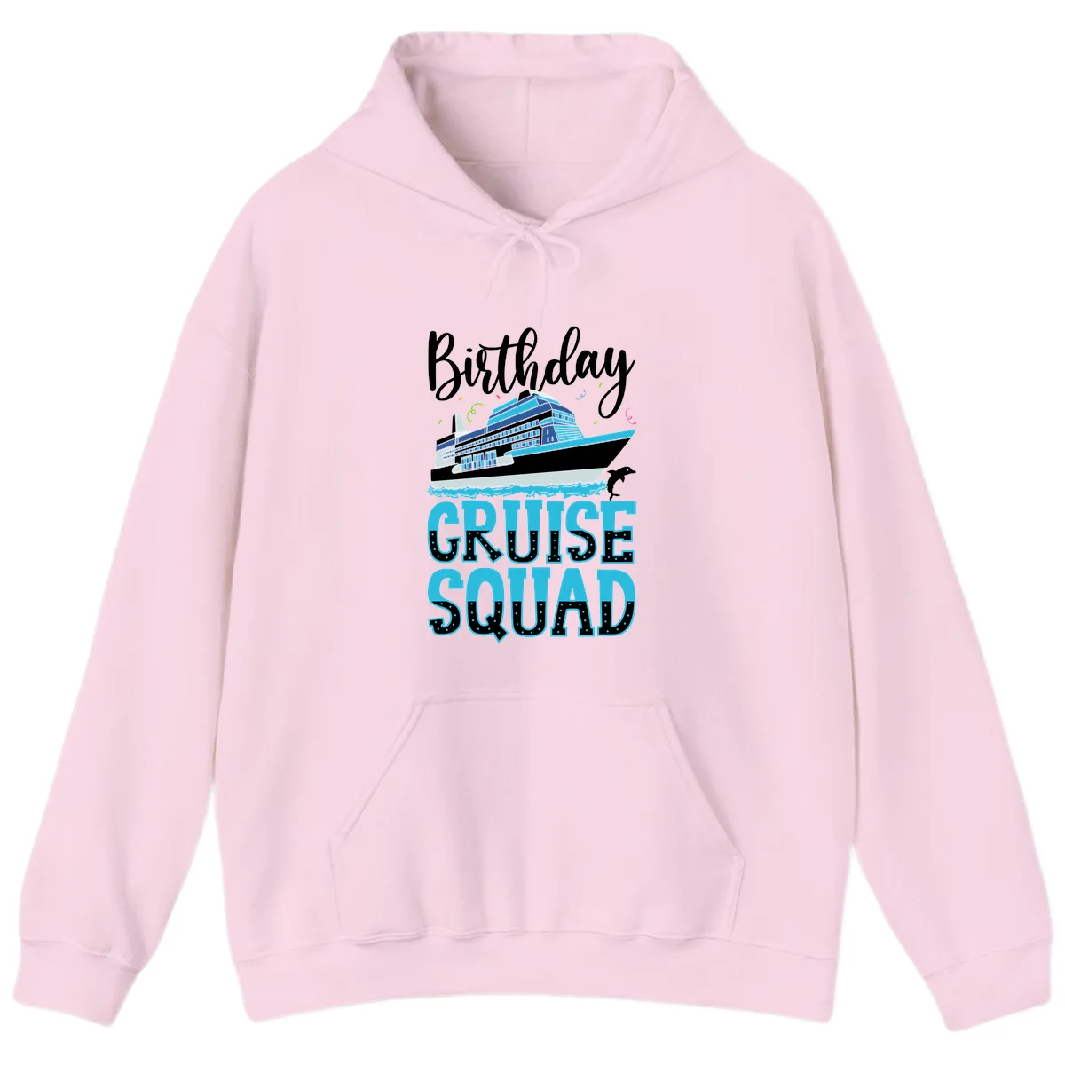 Birthday Cruise Squad Hoodie in Light Pink