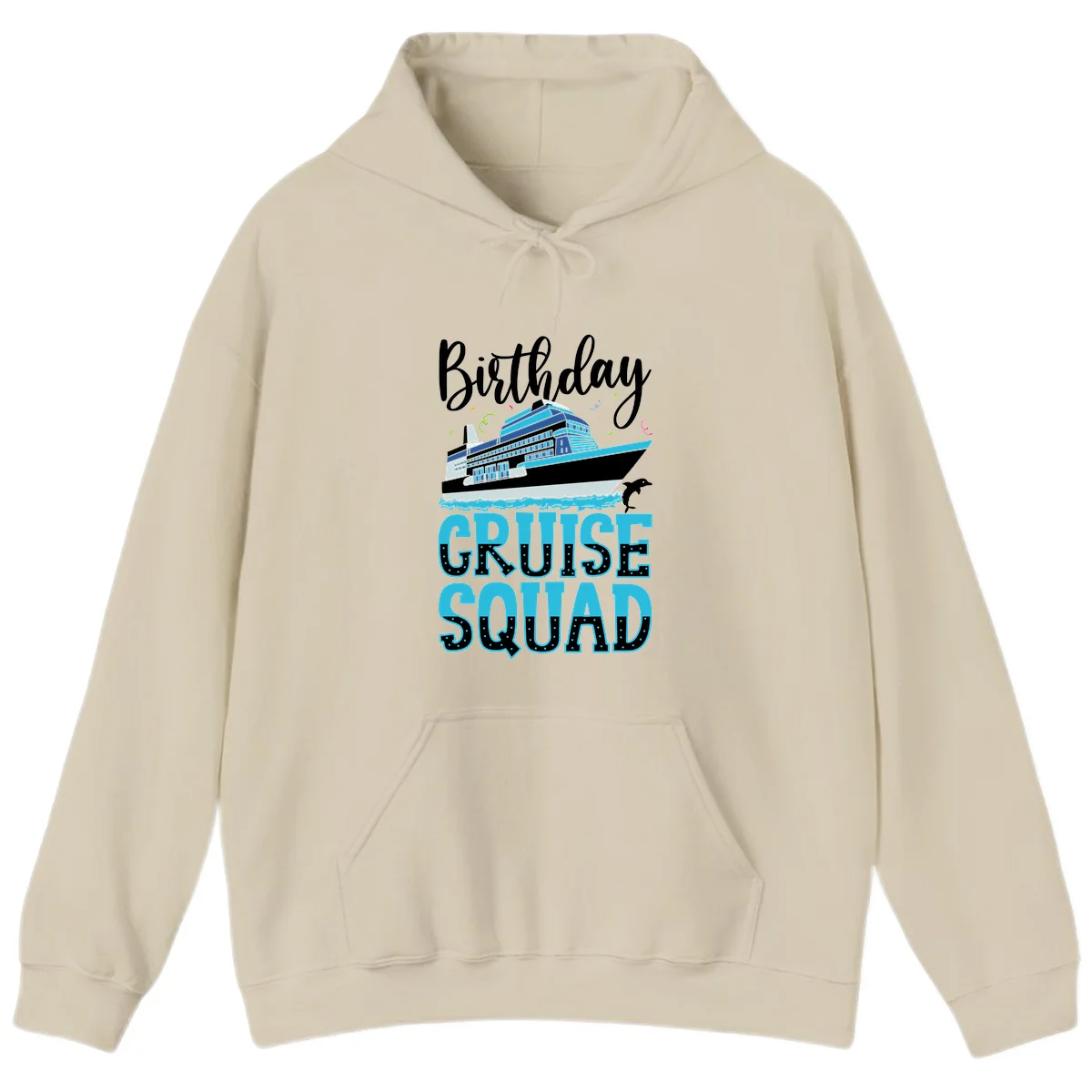 Birthday Cruise Squad Hoodie in Sand