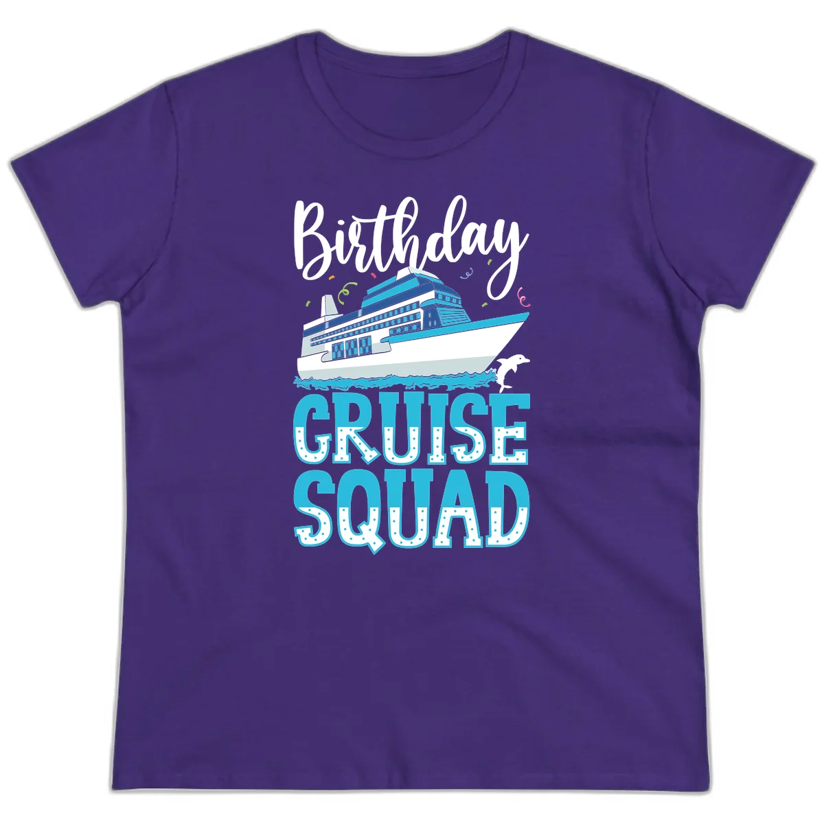 Birthday Cruise Squad Ladies Tee in Purple