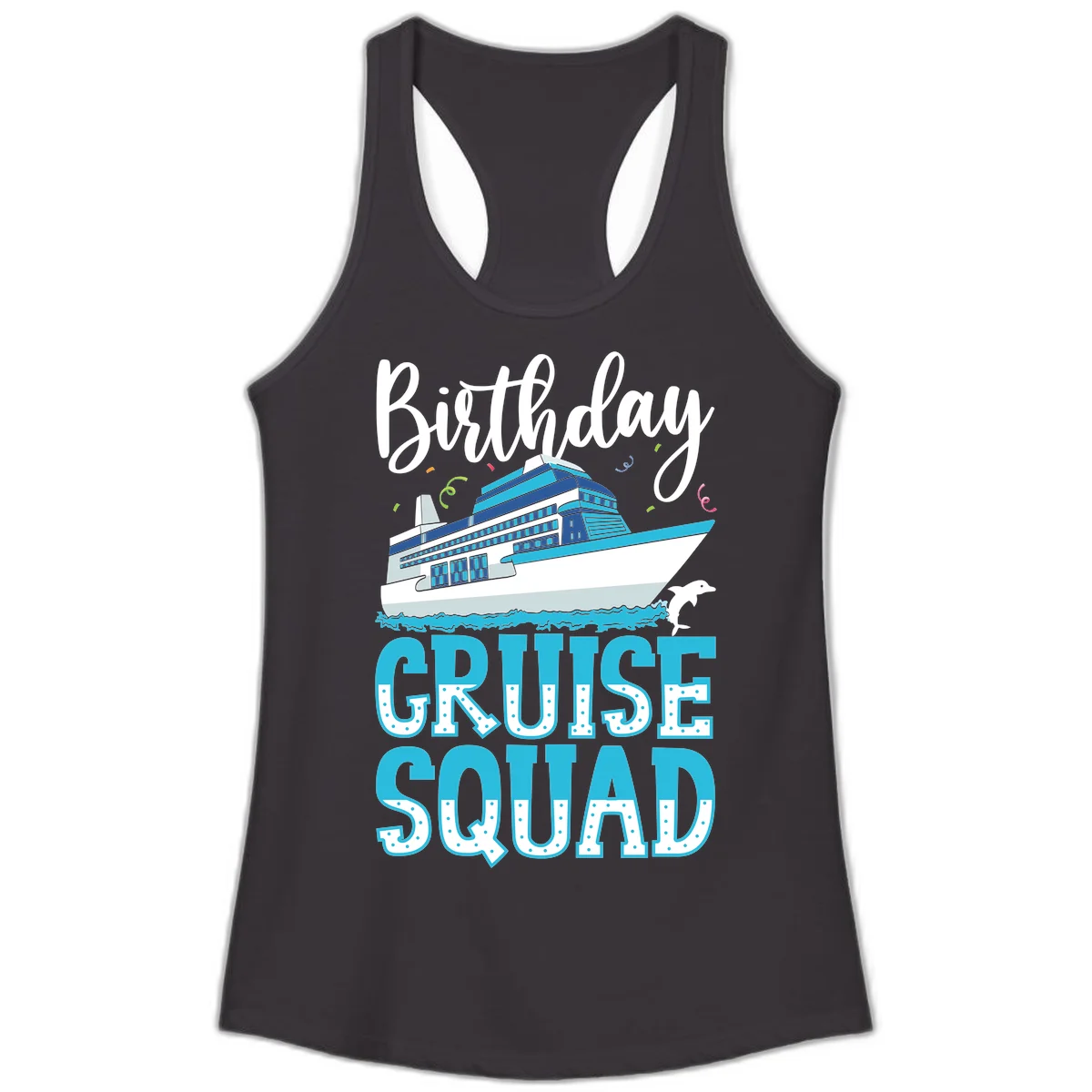 Birthday Cruise Squad Ladies Tank in Black