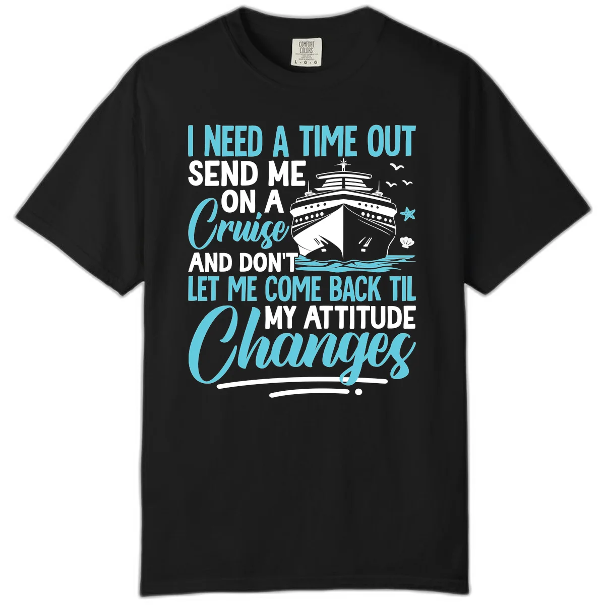 Attitude Adjustment Cruise Escape Comfort Color Tee in Black