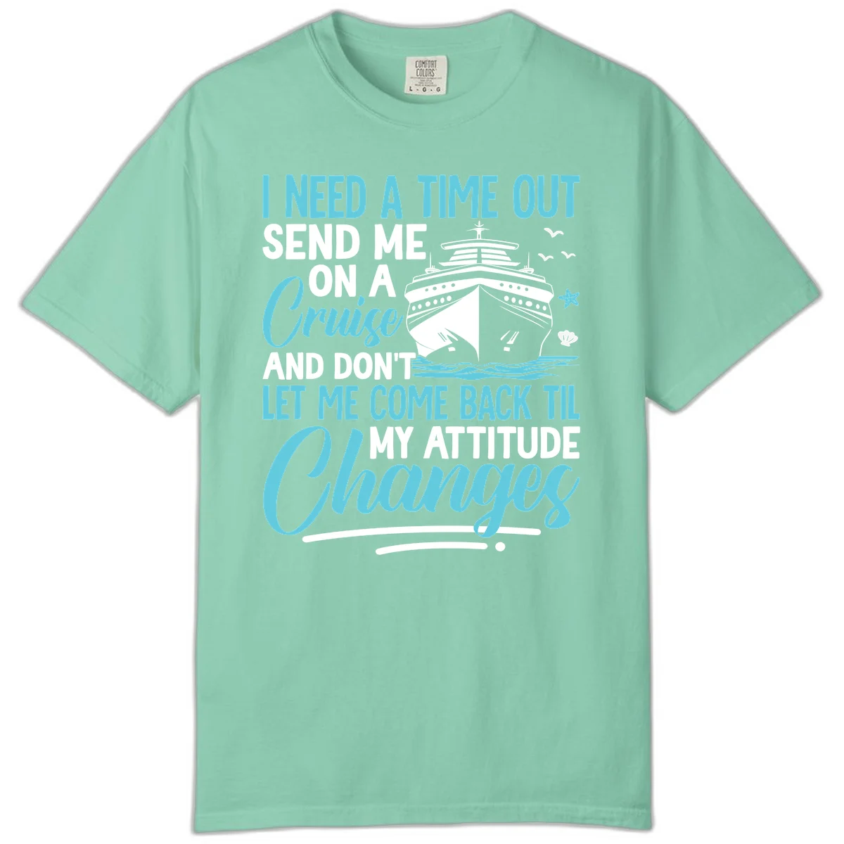 Attitude Adjustment Cruise Escape Comfort Color Tee in Island Reef