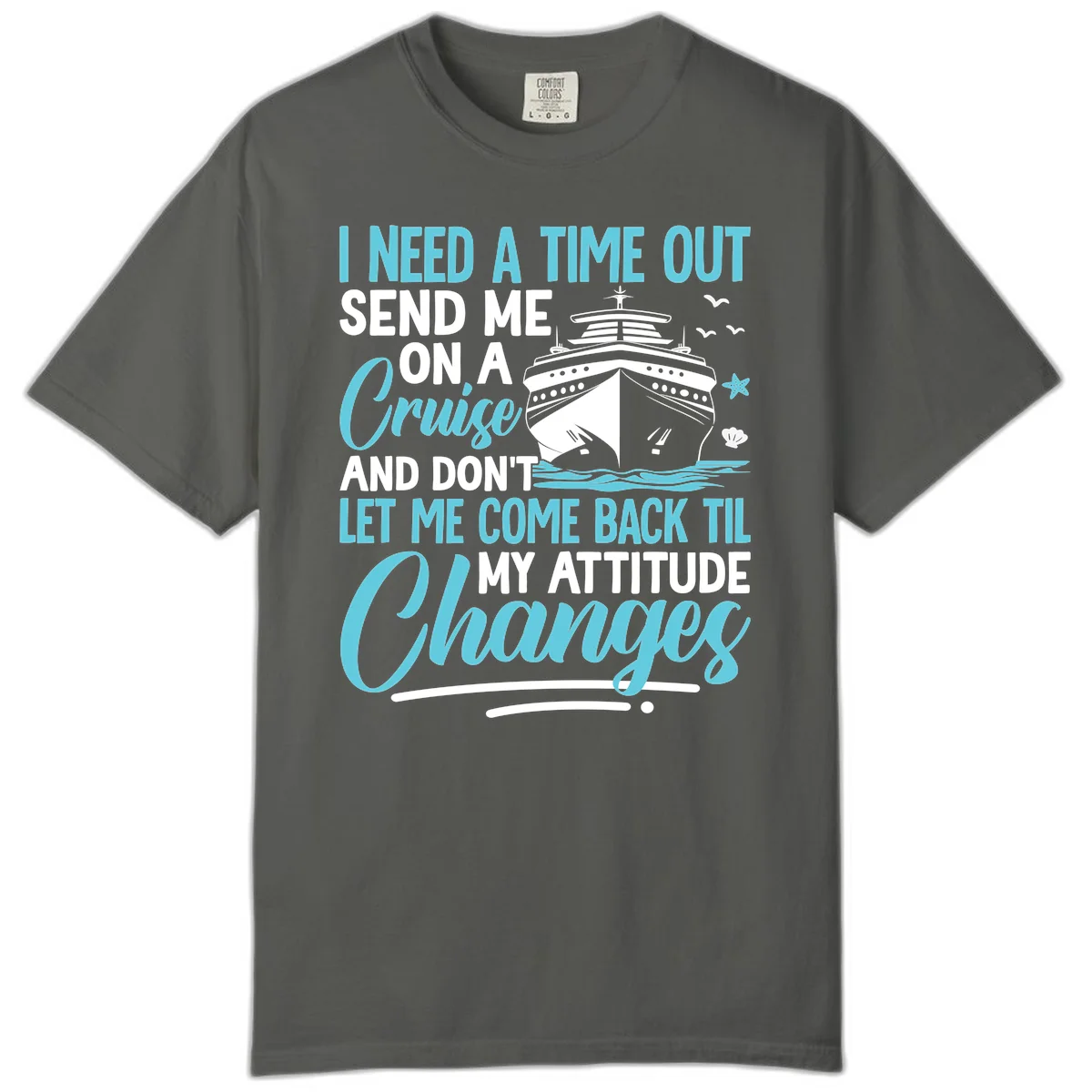 Attitude Adjustment Cruise Escape Comfort Color Tee in Pepper