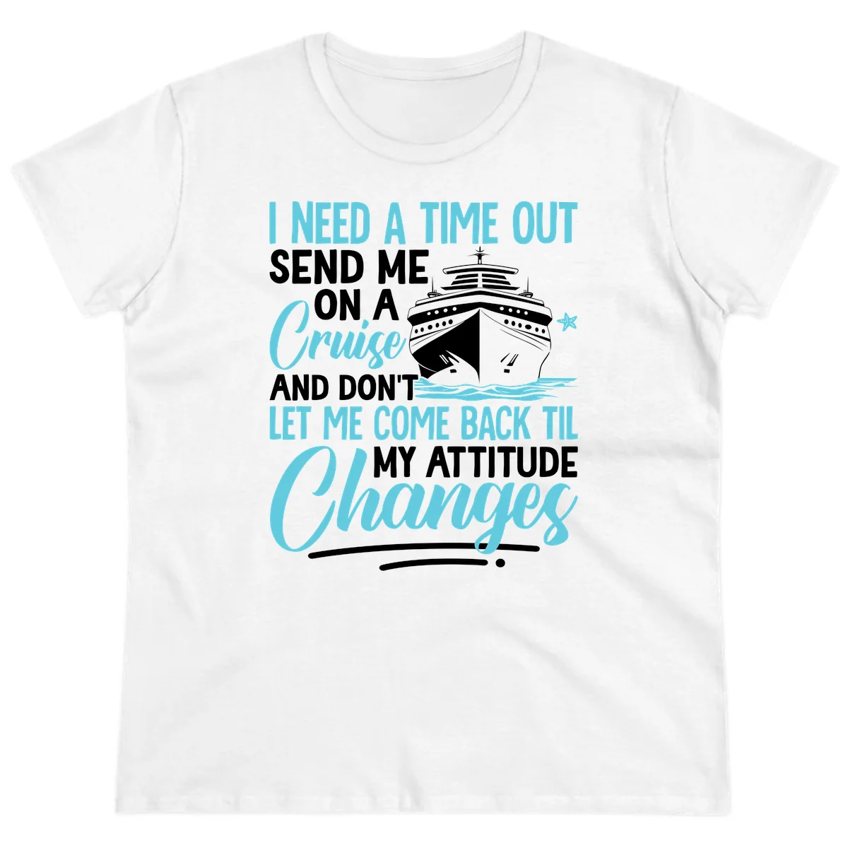 Attitude Adjustment Cruise Escape Ladies Tee in White
