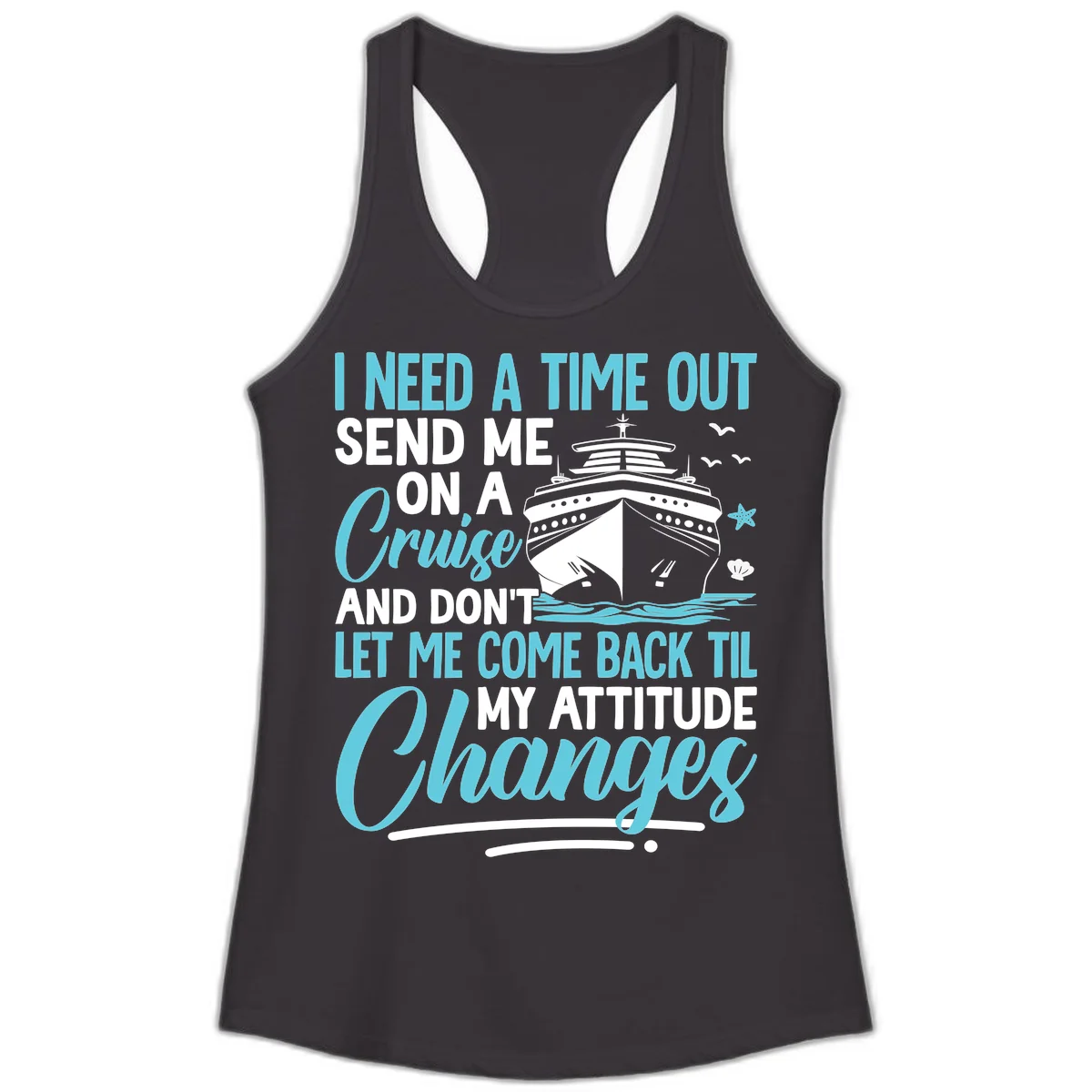 Attitude Adjustment Cruise Escape Ladies Tank in Black