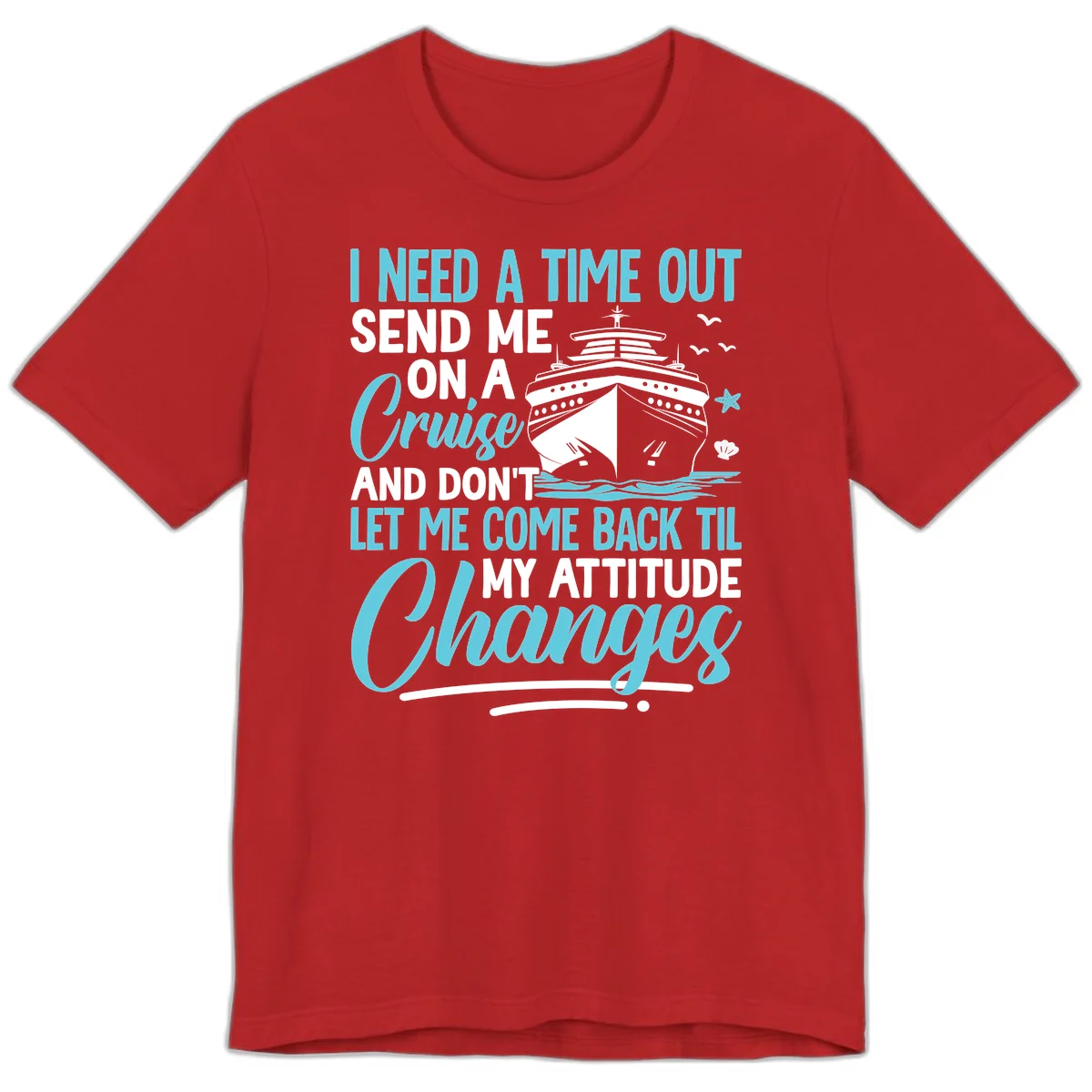 Attitude Adjustment Cruise Escape Premium T-Shirt in Red