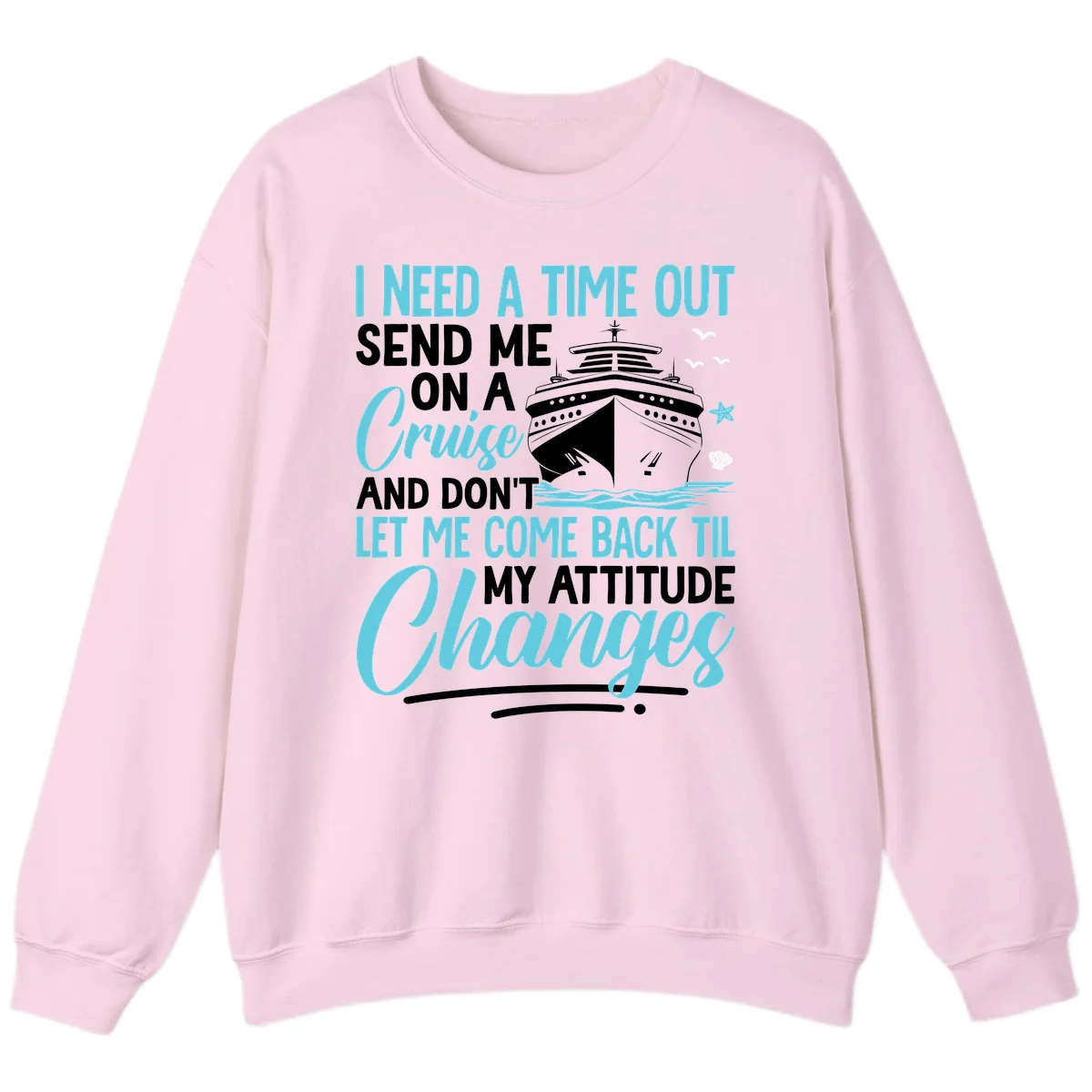 Attitude Adjustment Cruise Escape Sweatshirt in Light Pink