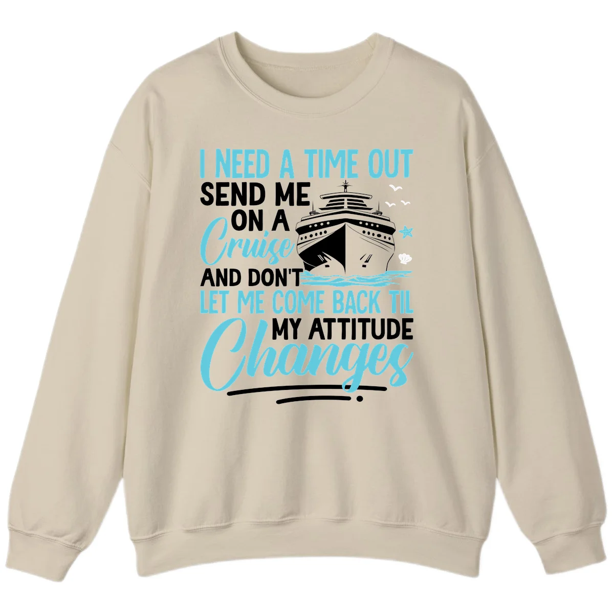 Attitude Adjustment Cruise Escape Sweatshirt in Sand