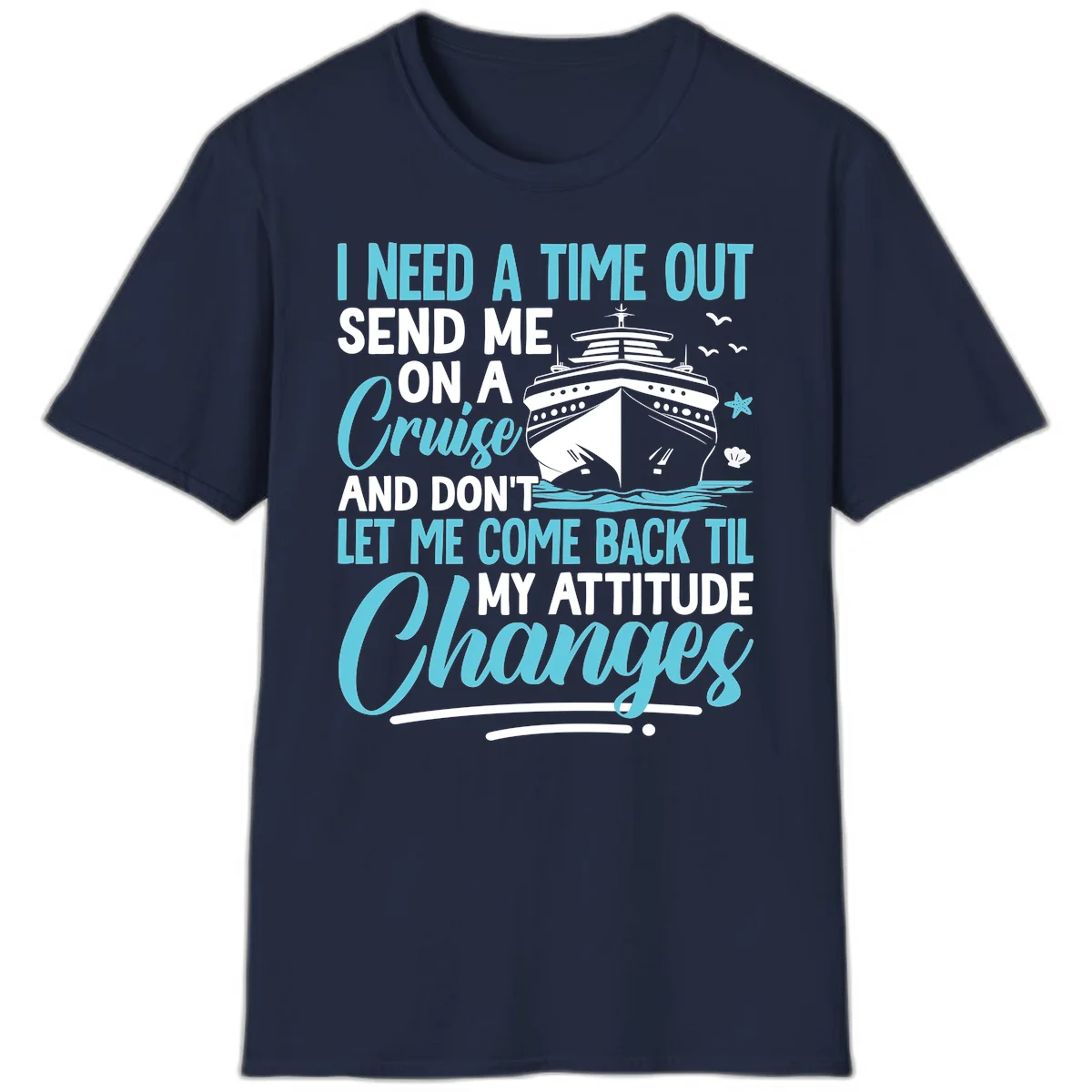 Attitude Adjustment Cruise Escape T-Shirt in Navy