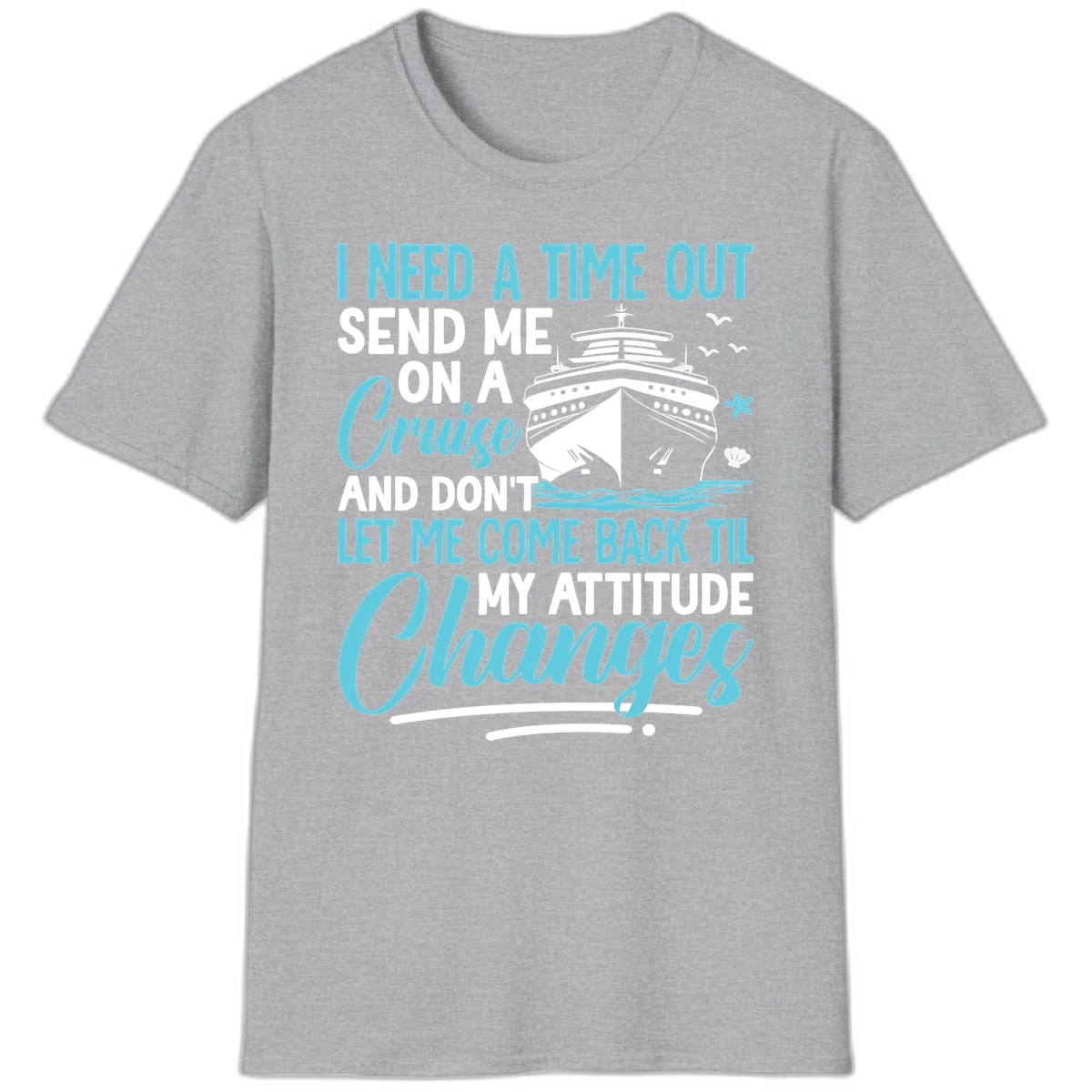 Attitude Adjustment Cruise Escape T-Shirt in Sport Grey
