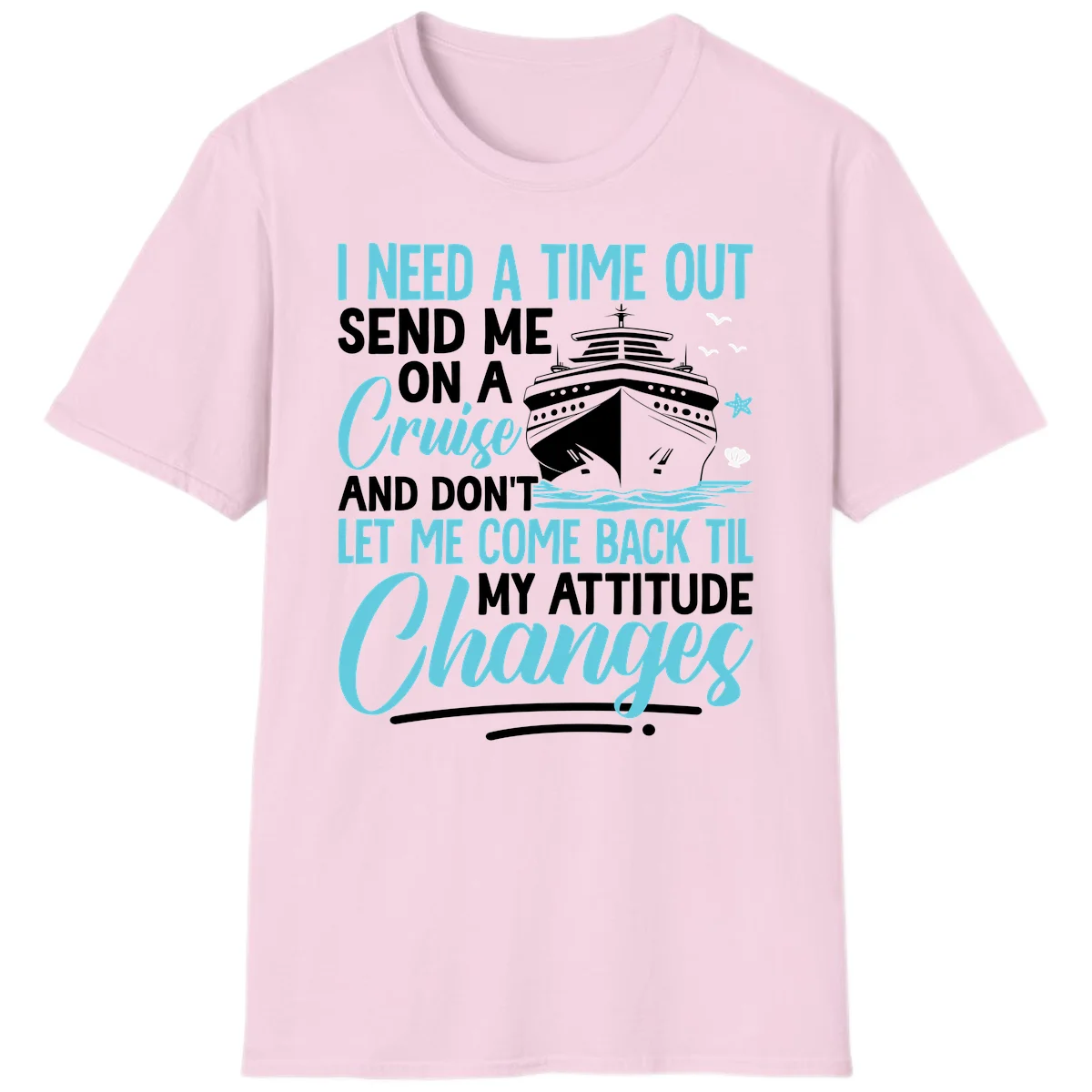 Attitude Adjustment Cruise Escape T-Shirt in Light Pink