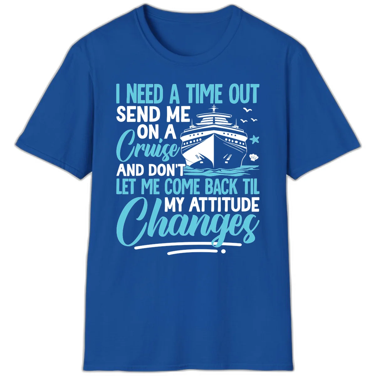 Attitude Adjustment Cruise Escape T-Shirt in Royal