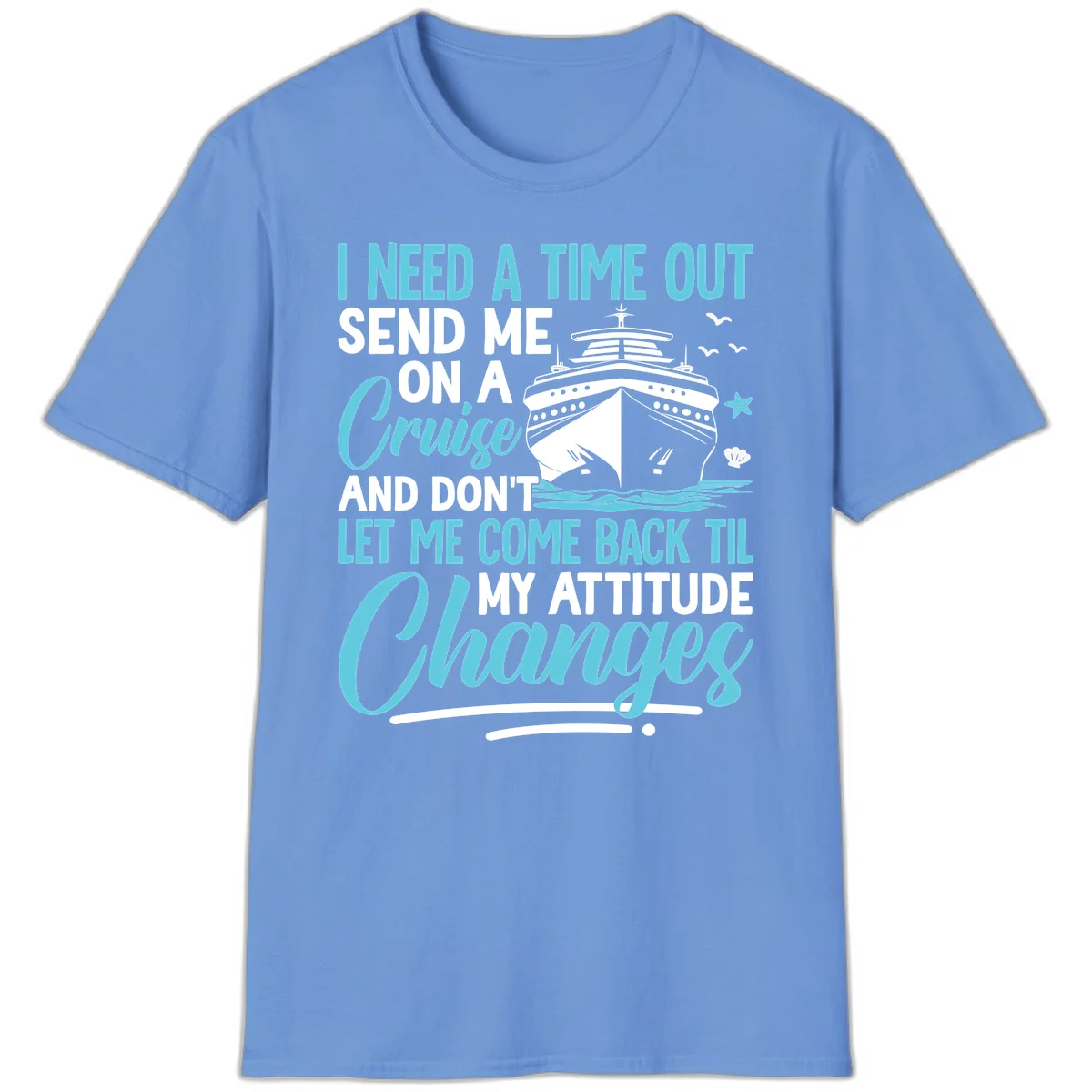 Attitude Adjustment Cruise Escape T-Shirt in Carolina Blue