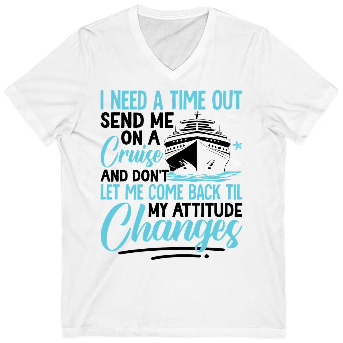 Attitude Adjustment Cruise Escape V-Neck in White