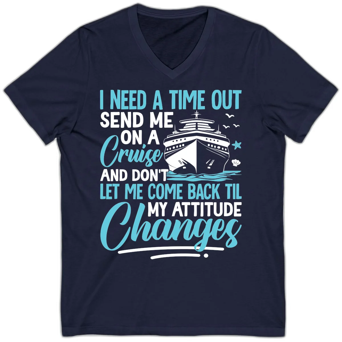 Attitude Adjustment Cruise Escape V-Neck in Navy