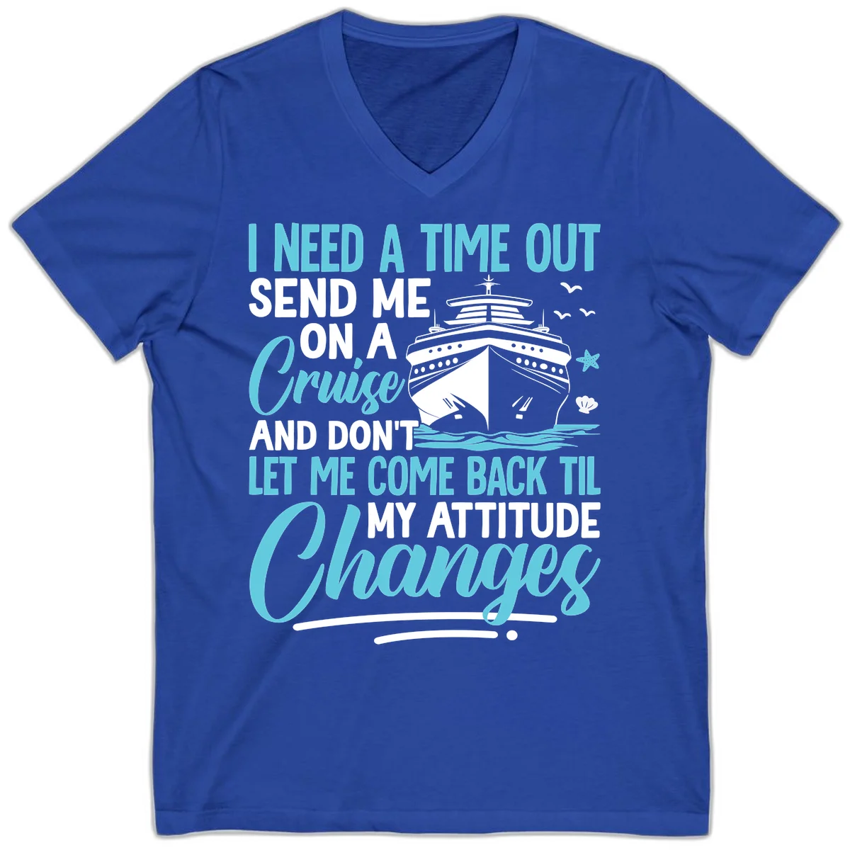 Attitude Adjustment Cruise Escape V-Neck in True Royal