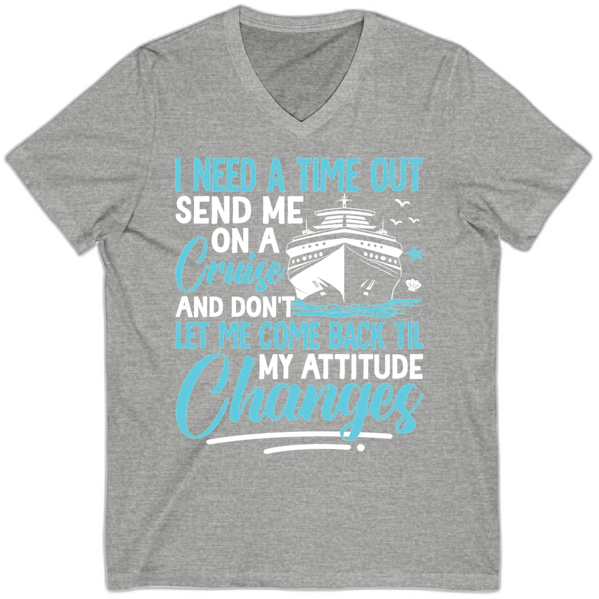 Attitude Adjustment Cruise Escape V-Neck in Athletic Heather