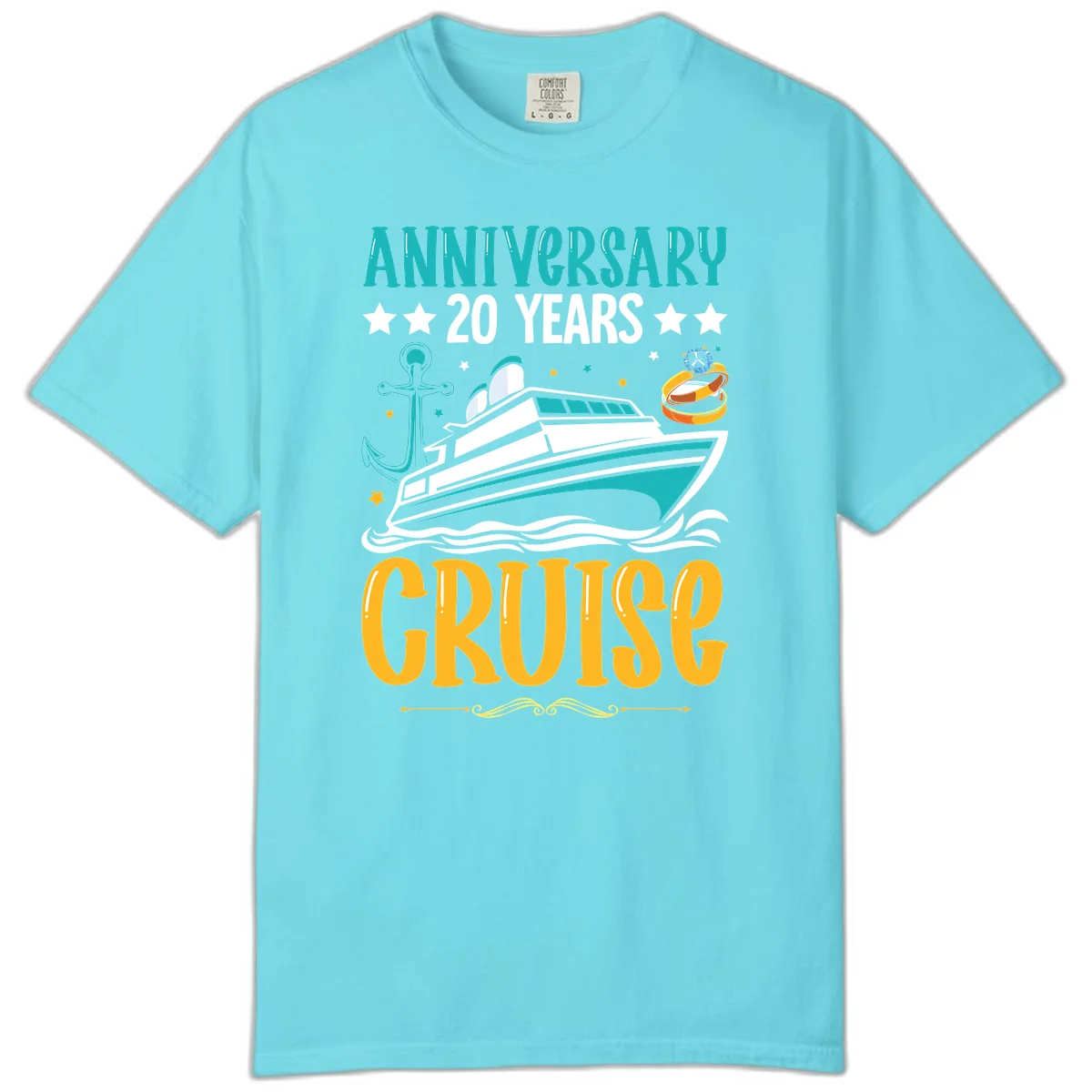 Anniversary 20 Years Cruise Comfort Color in Lagoon Blue