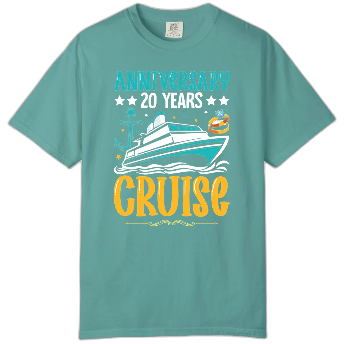 Anniversary 20 Years Cruise Comfort Color in Seafoam