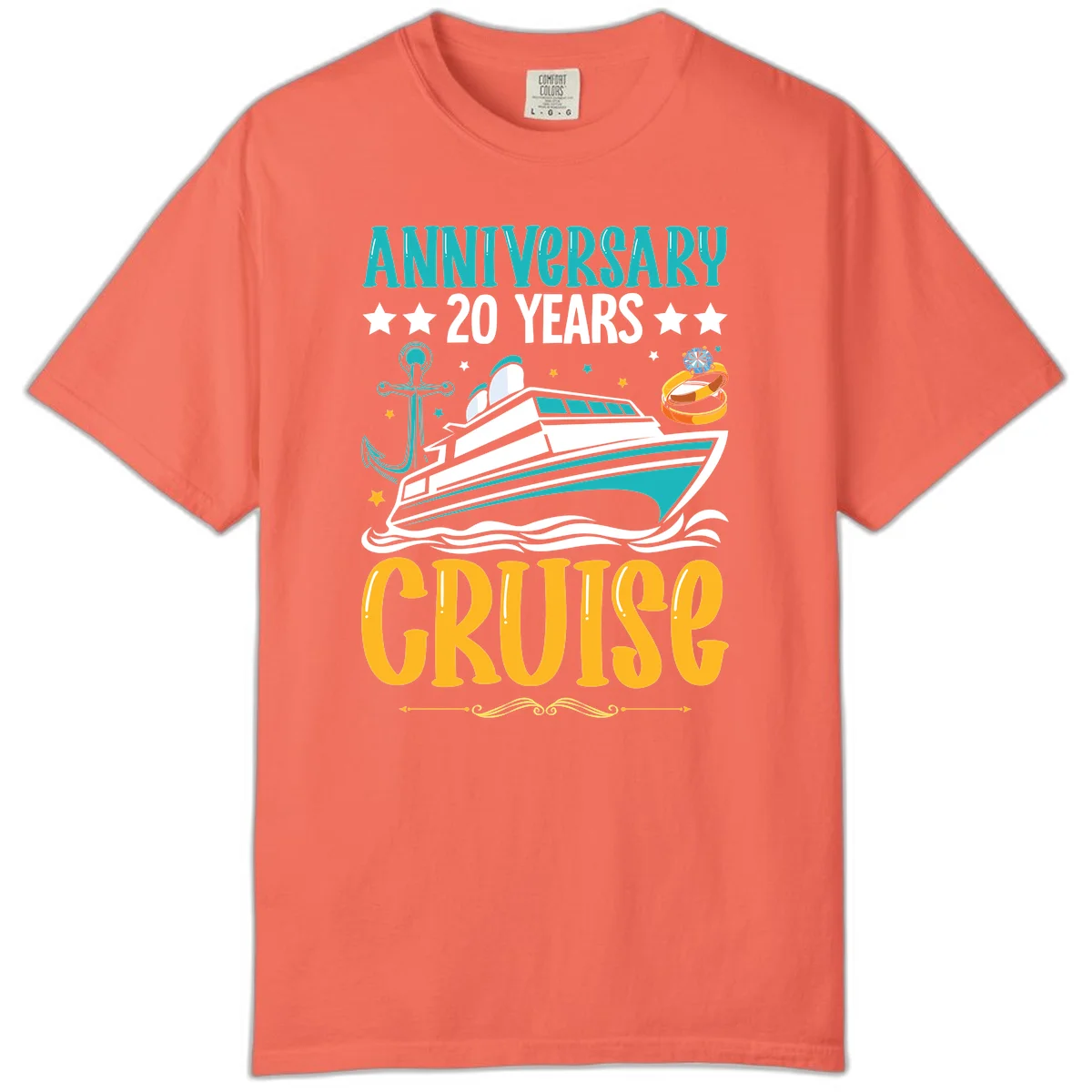 Anniversary 20 Years Cruise Comfort Color in Bright Salmon