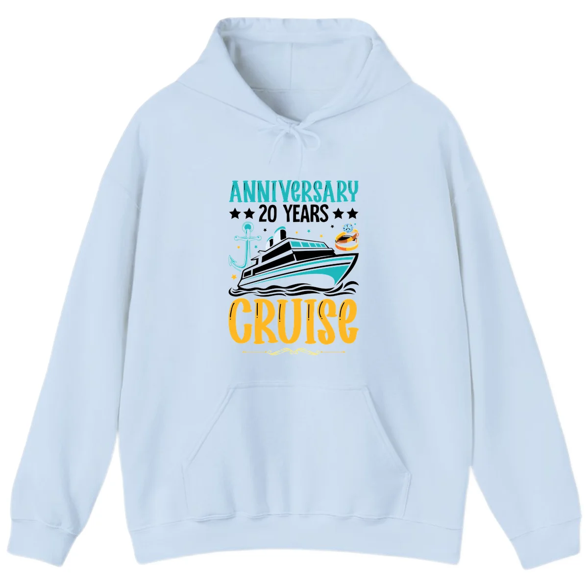 Anniversary 20 Years Cruise Hoodie in Light Blue