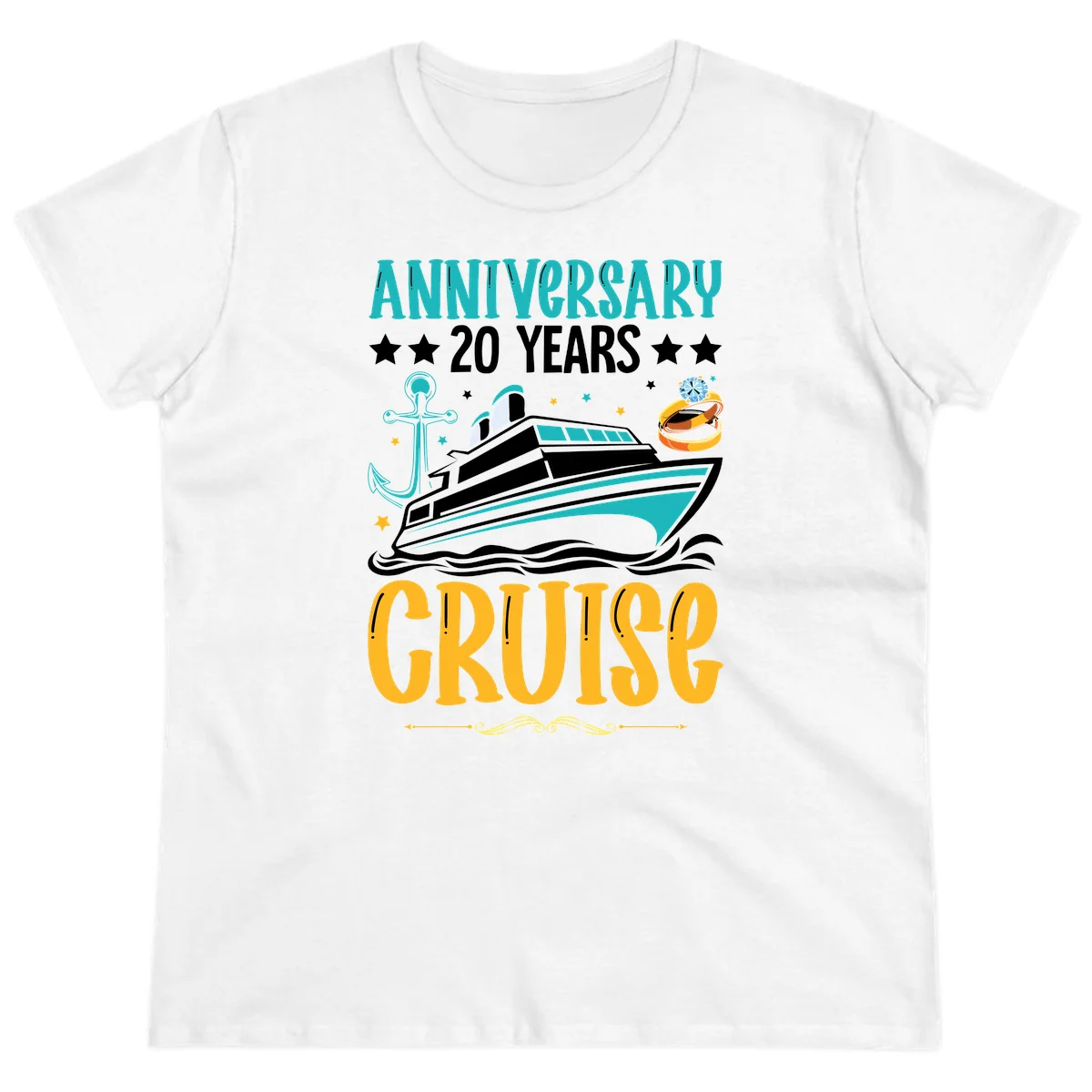 Anniversary 20 Years Cruise Ladies Tee in White