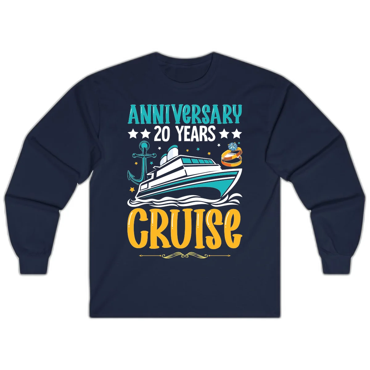 Anniversary 20 Years Cruise Long Sleeve in Navy