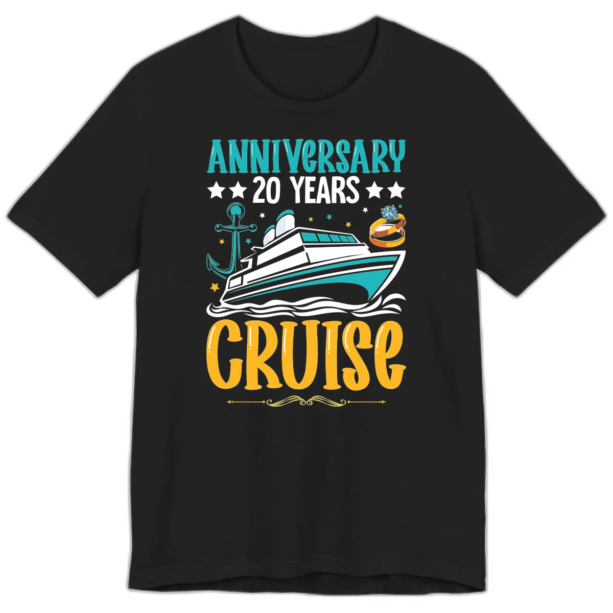 Anniversary 20 Years Cruise Premium T-Shirt in Black