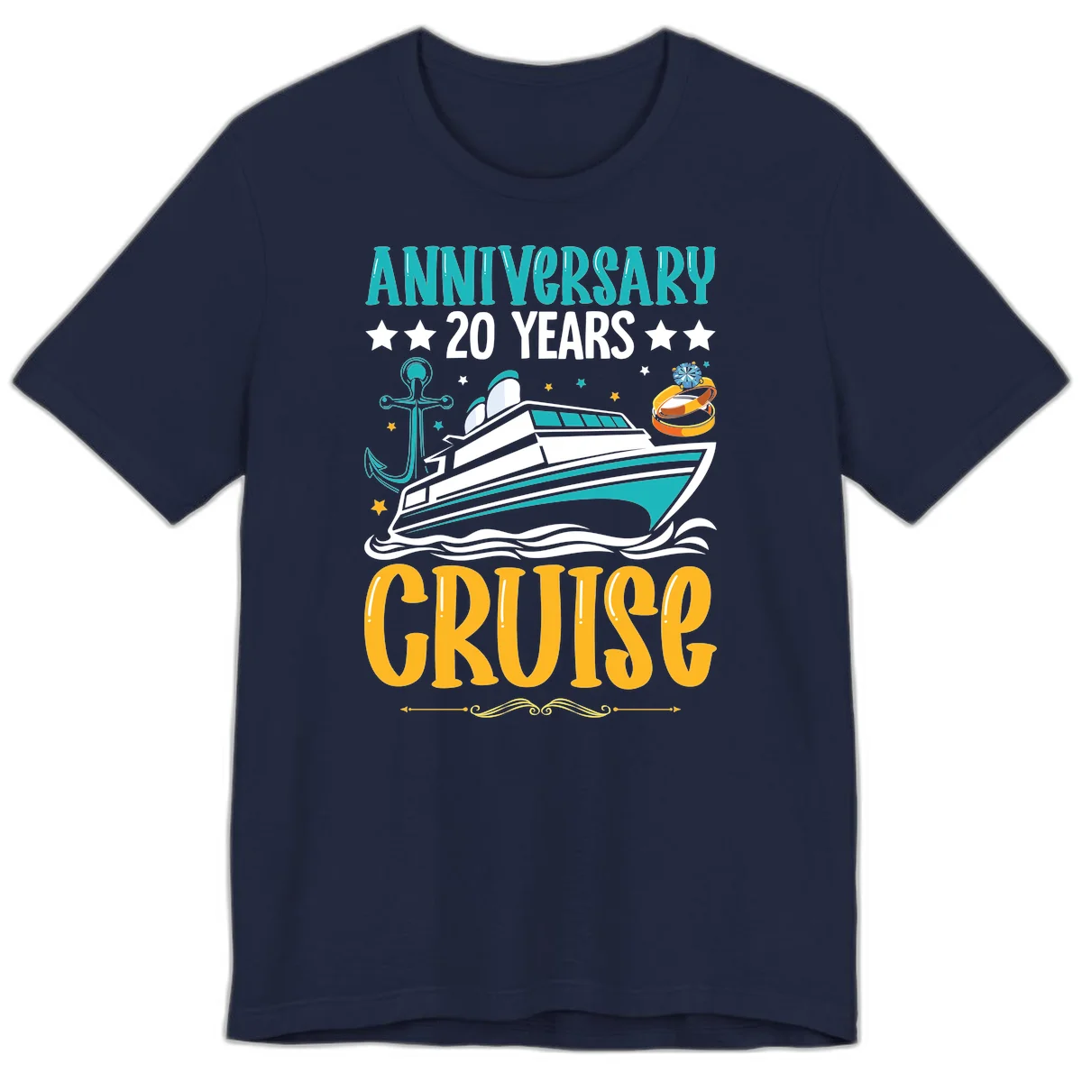Anniversary 20 Years Cruise Premium T-Shirt in Navy