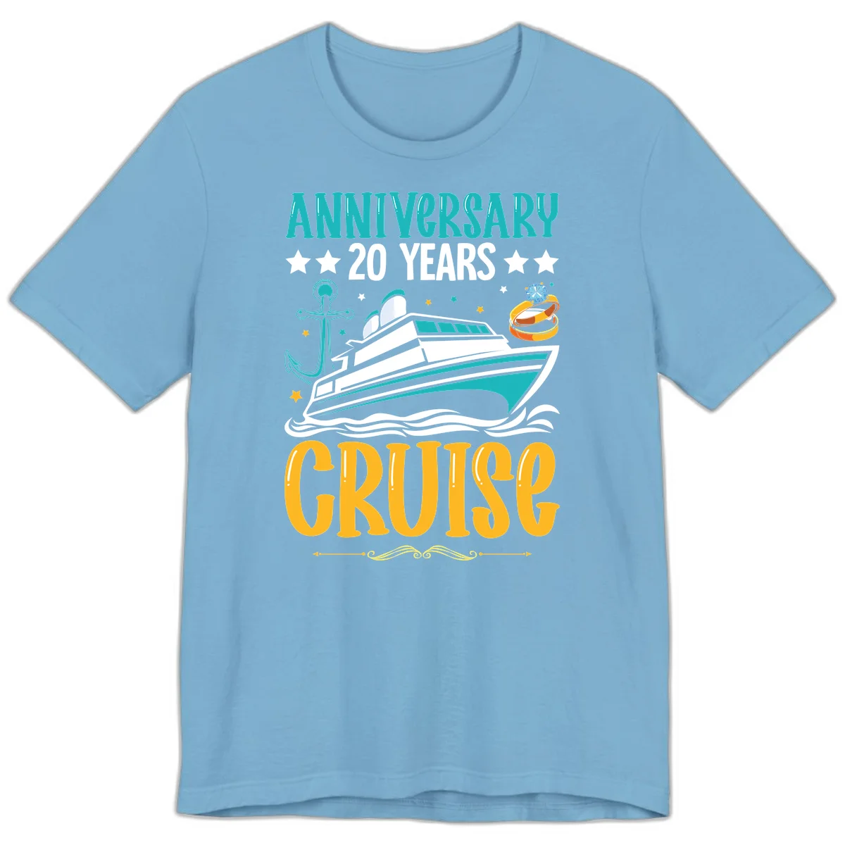 Anniversary 20 Years Cruise Premium T-Shirt in Ocean Blue