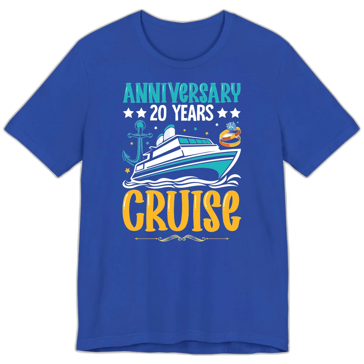 Anniversary 20 Years Cruise Premium T-Shirt in True Royal
