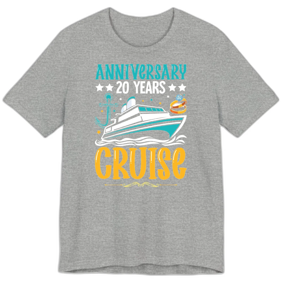 Anniversary 20 Years Cruise Premium T-Shirt in Athletic Heather